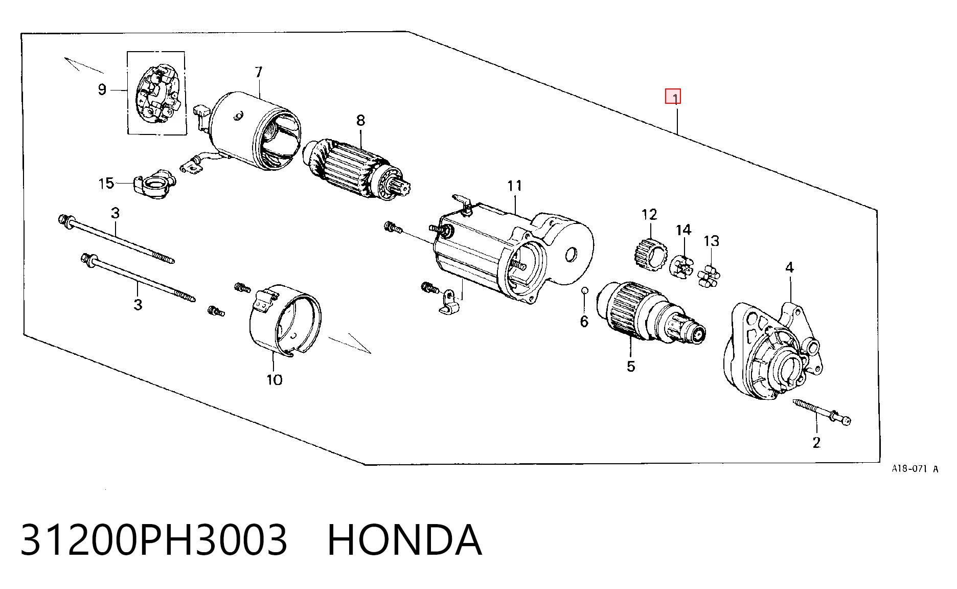  Motor de arranco Honda Accord III sedan (CA4, CA5) (1985 - 1989) III