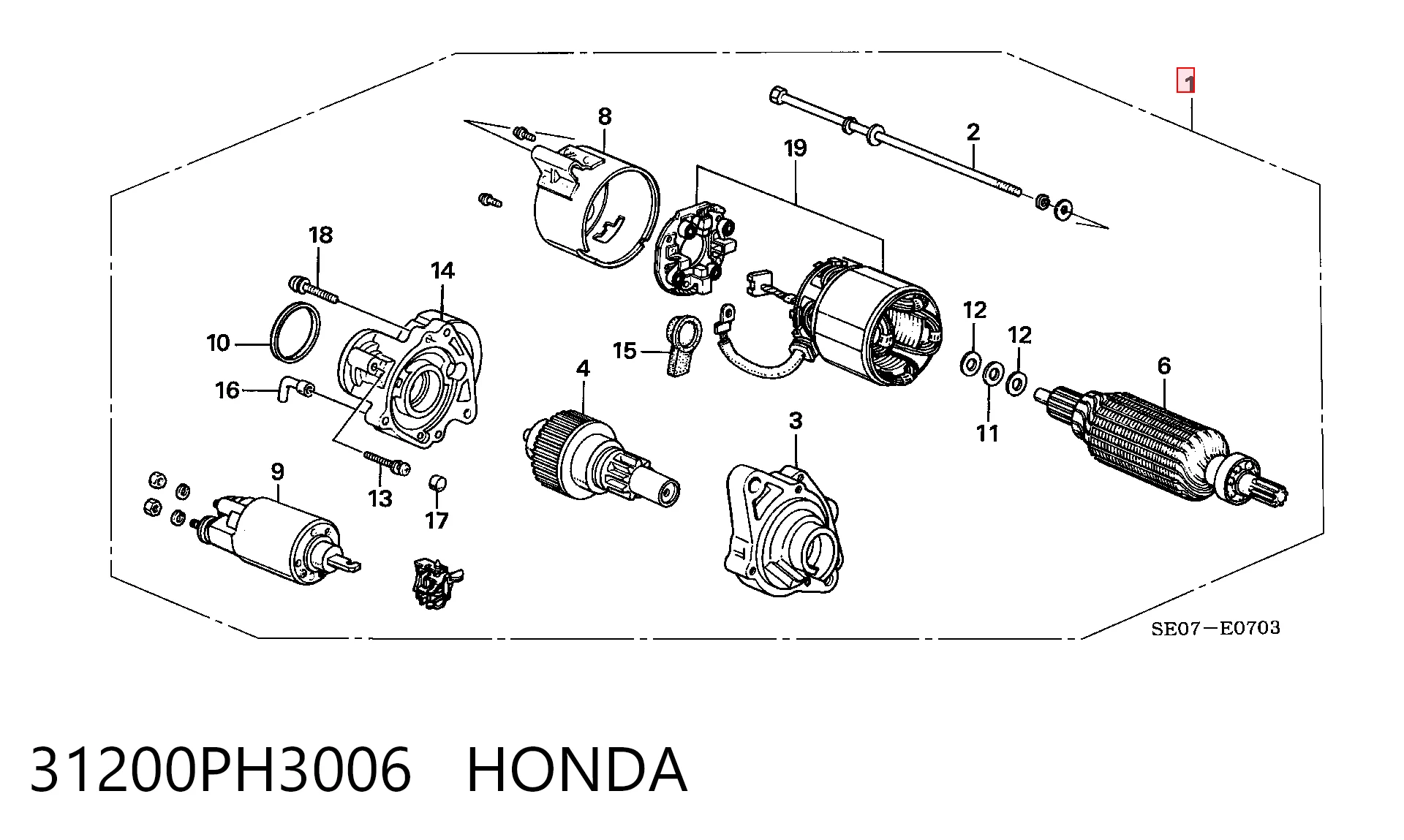 Motor de arranco para Honda Accord CA4, CA5