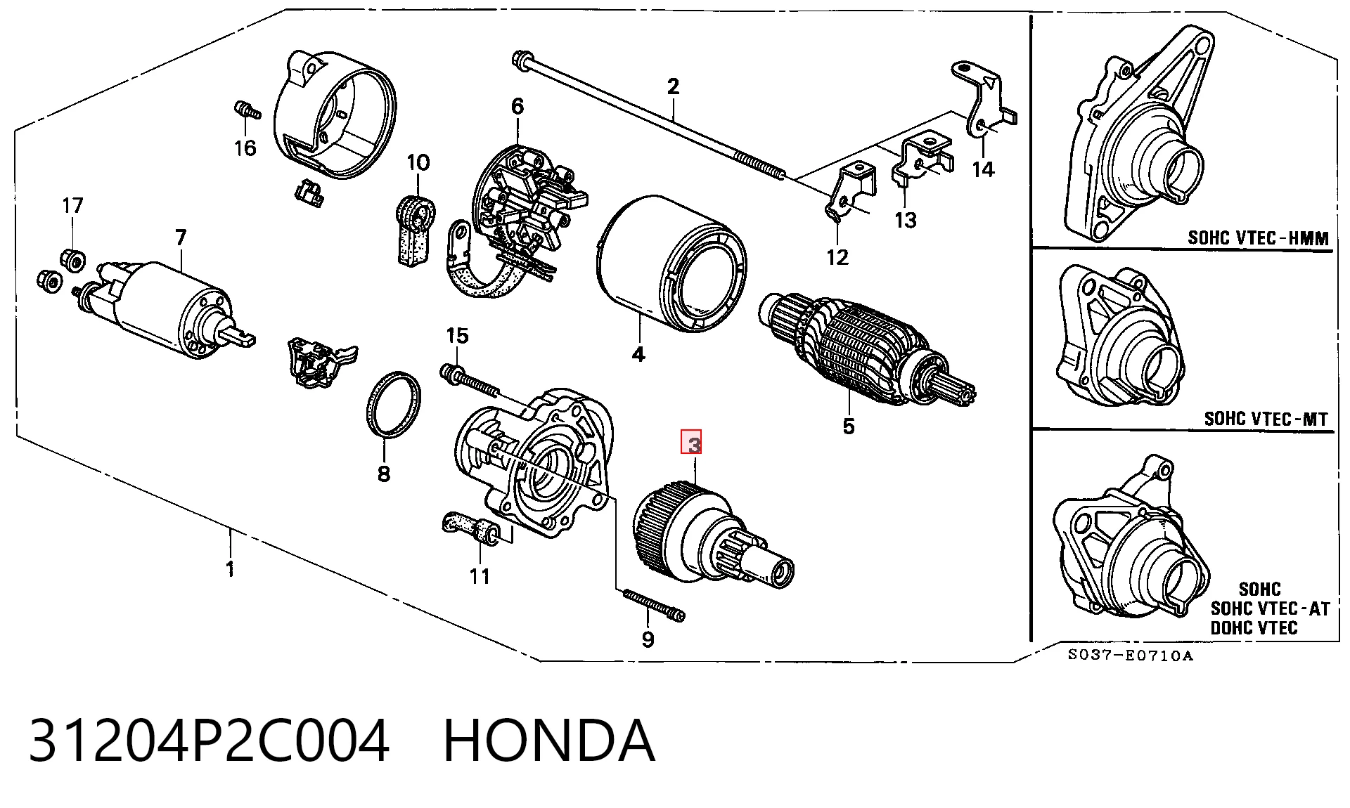 Roda-livre do motor de arranco para Honda HR-V  GH