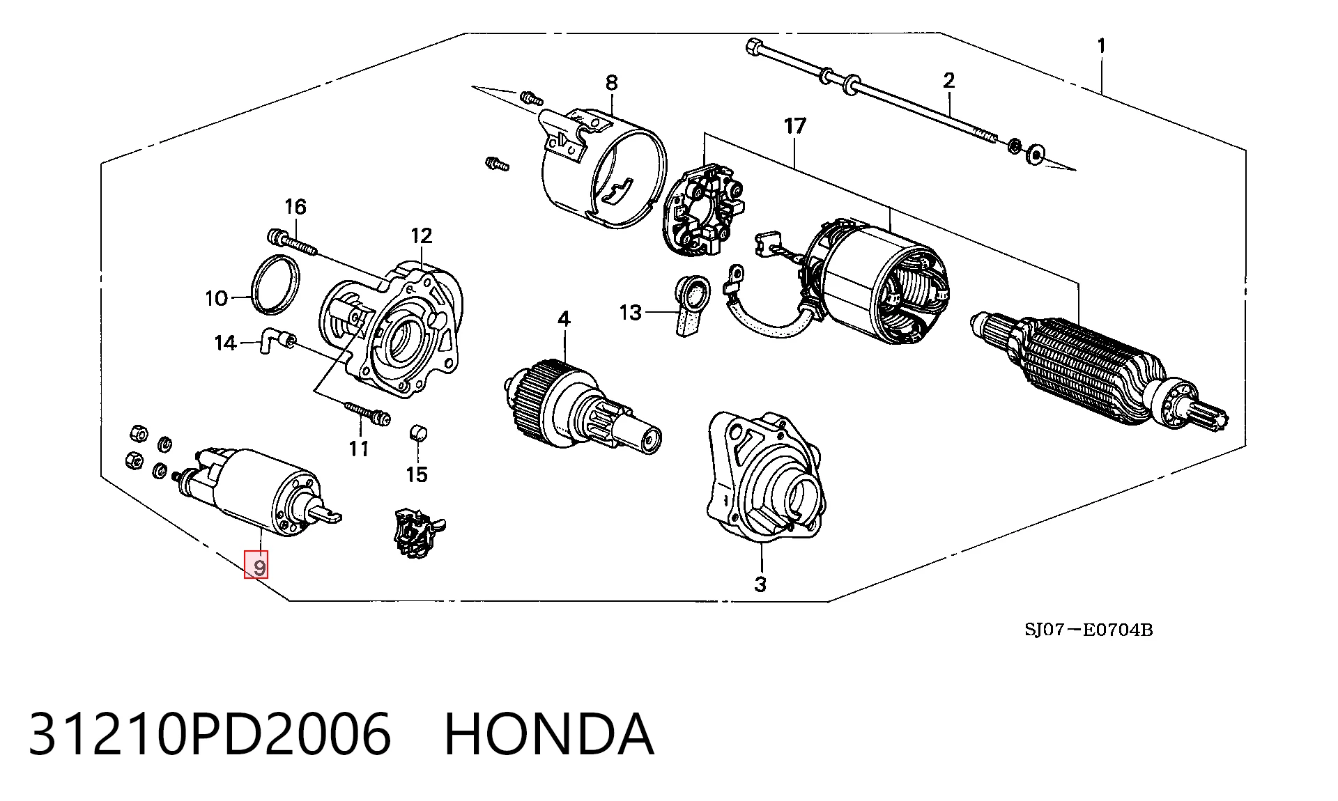 Compre Relê retrator do motor de arranco Honda Accord 3
