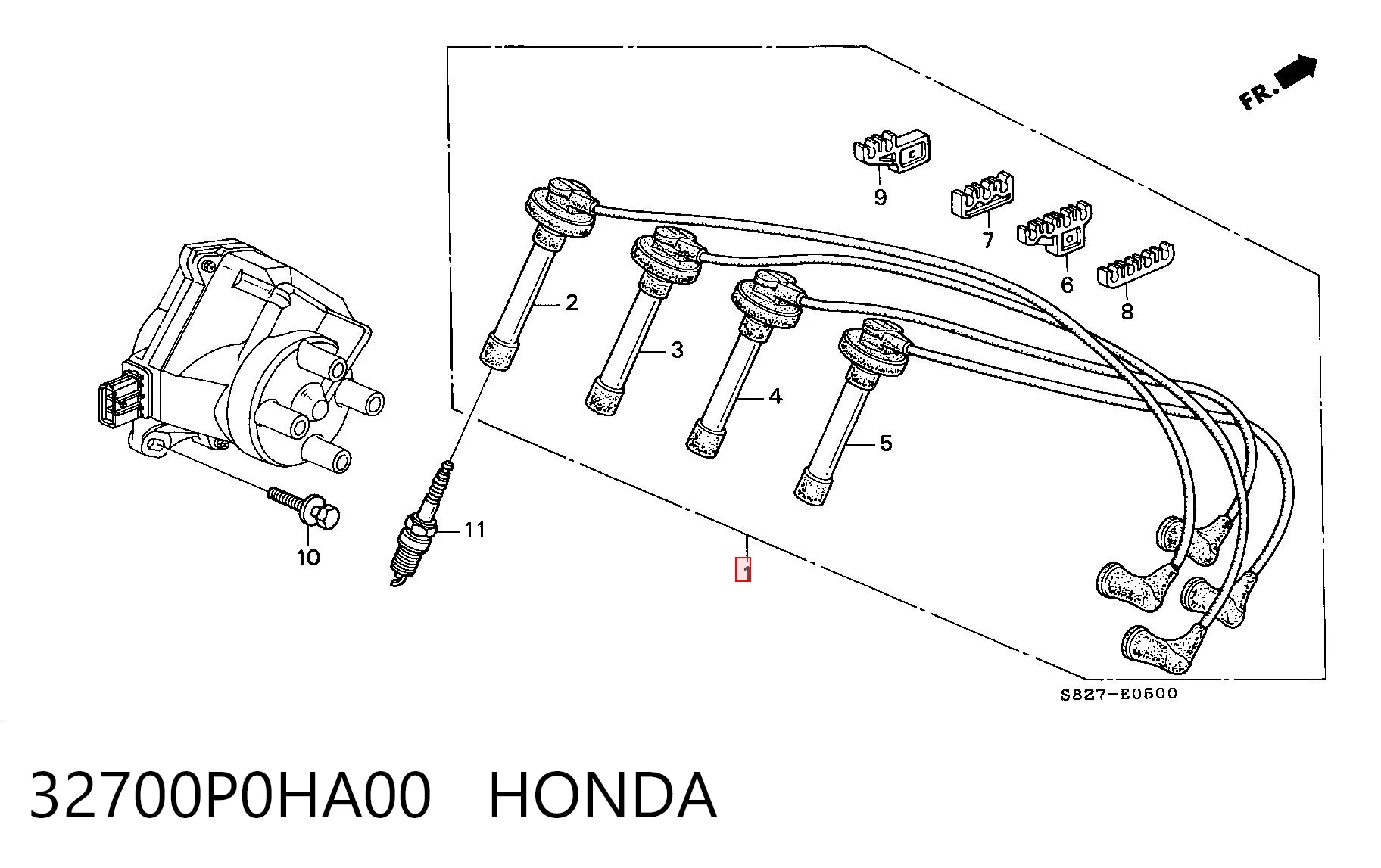 Fios de alta voltagem, kit Honda Civic VII EU, EP, EV