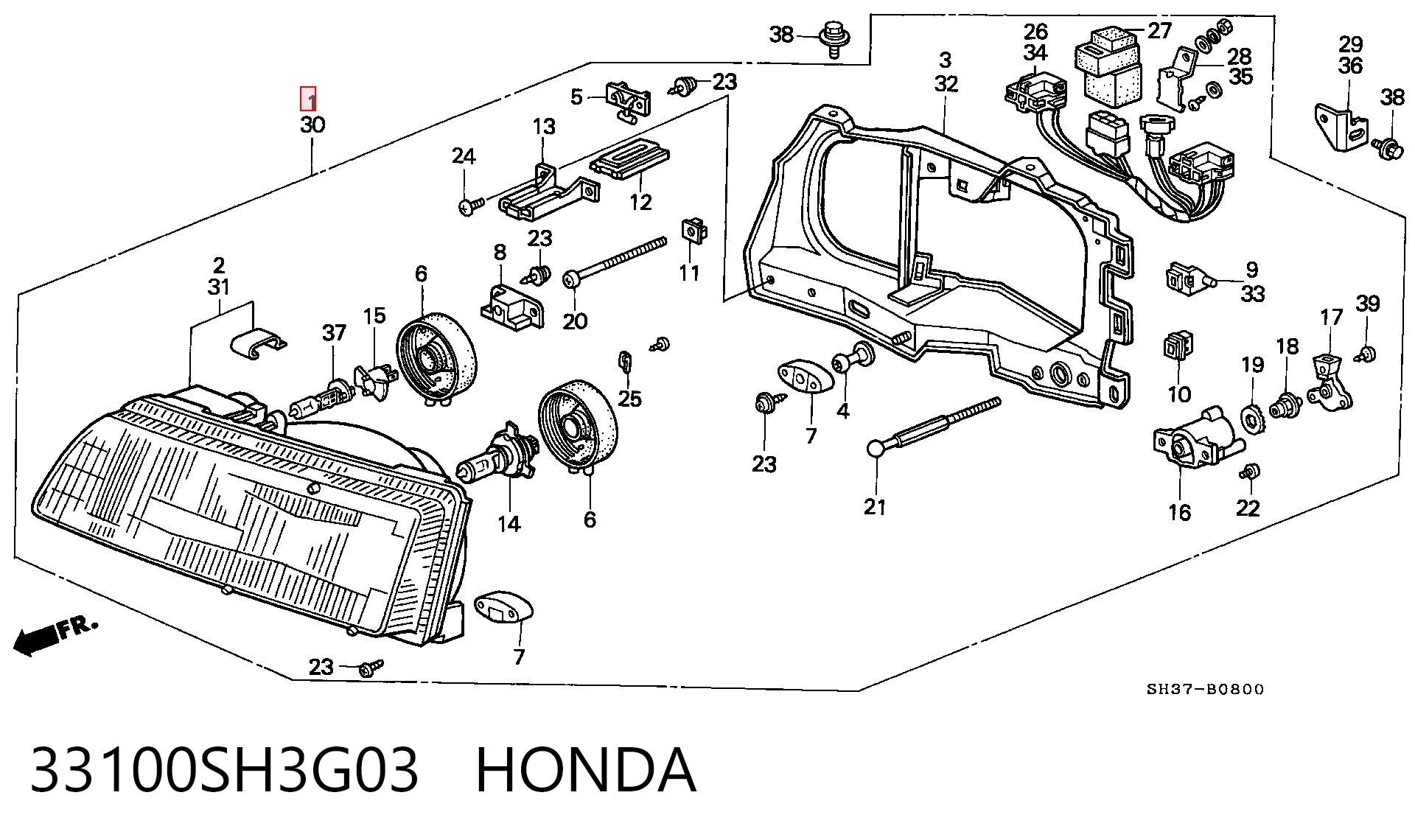 Luz direita Honda Civic IV ED, EF ao melhor preço