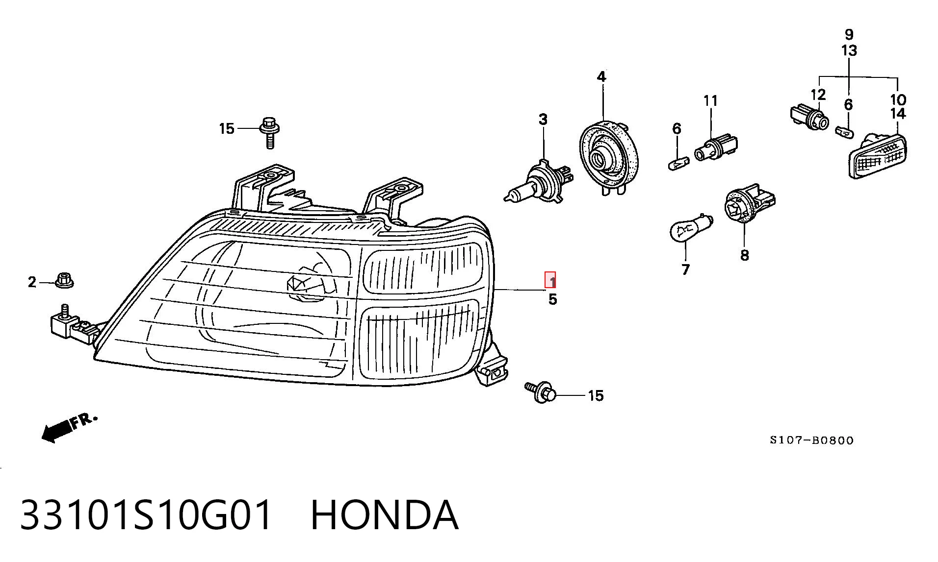 Luz direita Honda CR-V I RD