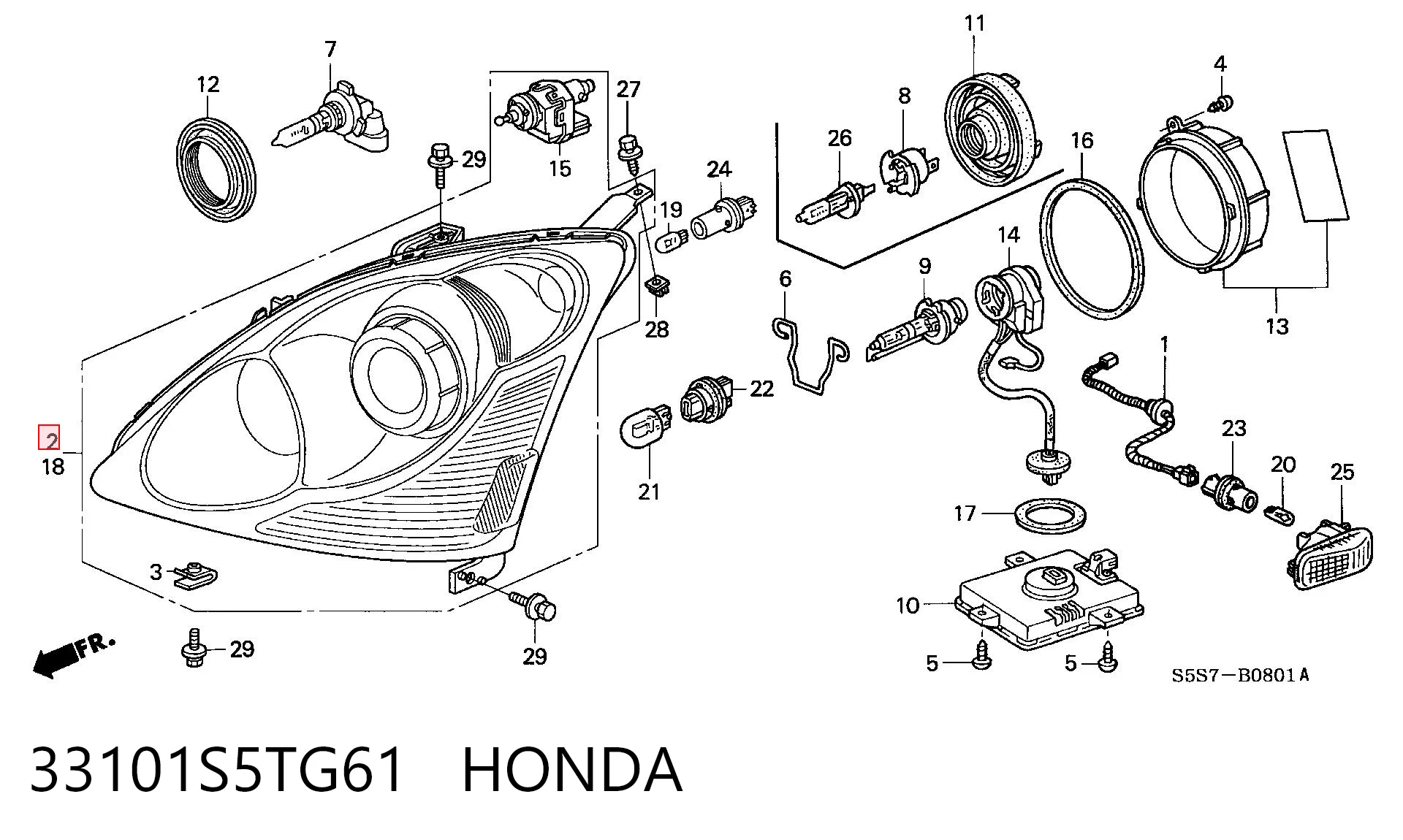 Compre Luz direita Honda Civic 7