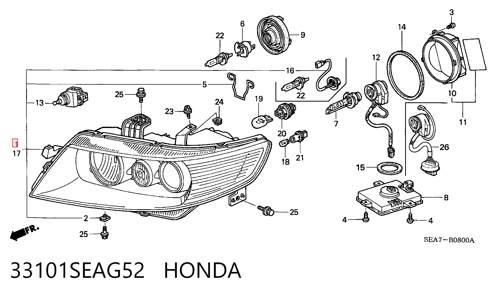 Compre Luz direita Honda Accord 7