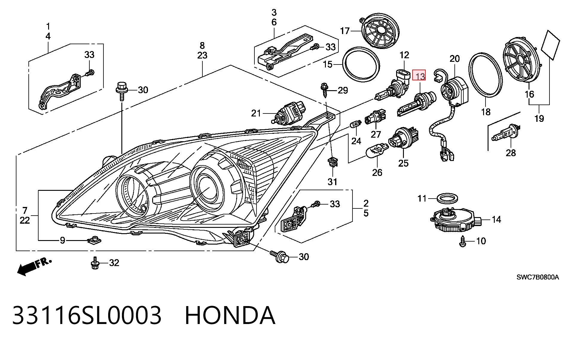 000582 Mitsubishi Lâmpada de xénon
