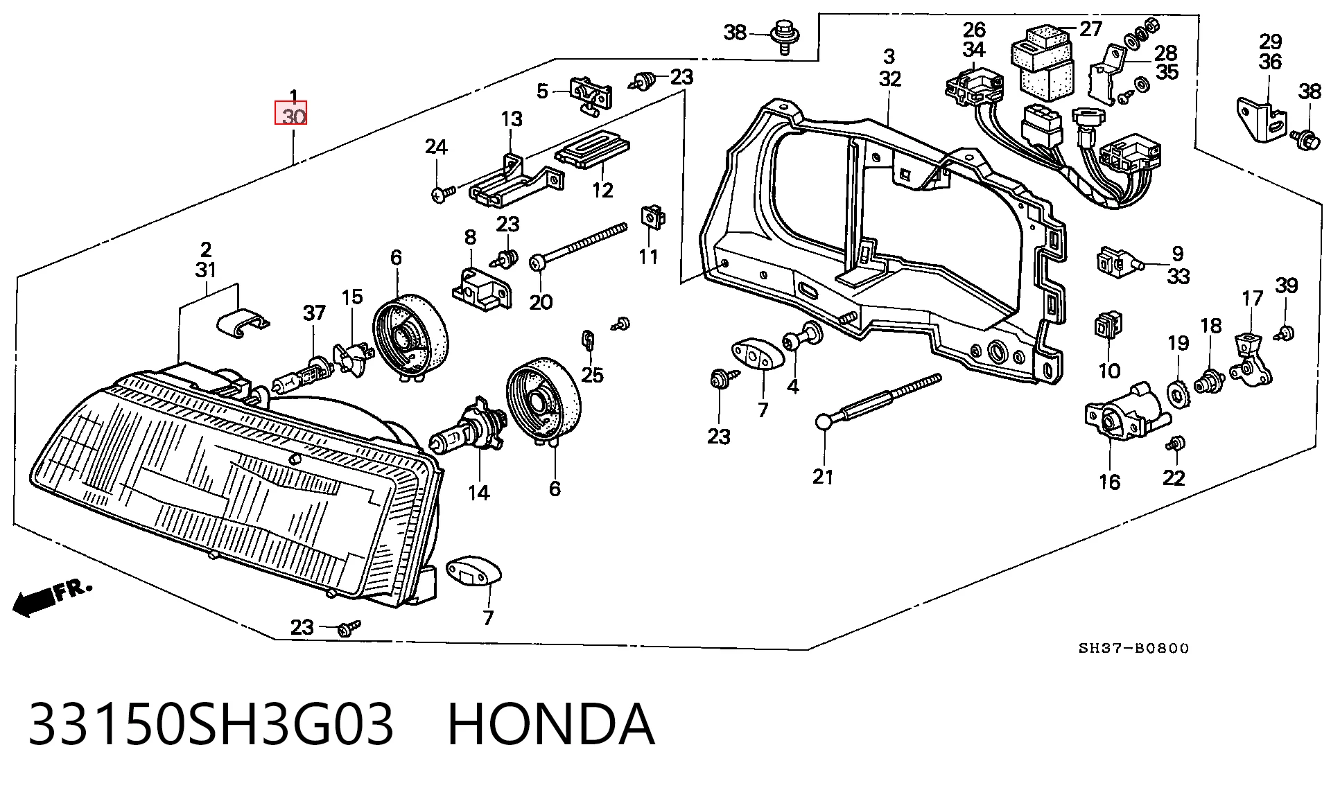 Luz esquerda Honda Civic IV ED, EF ao melhor preço