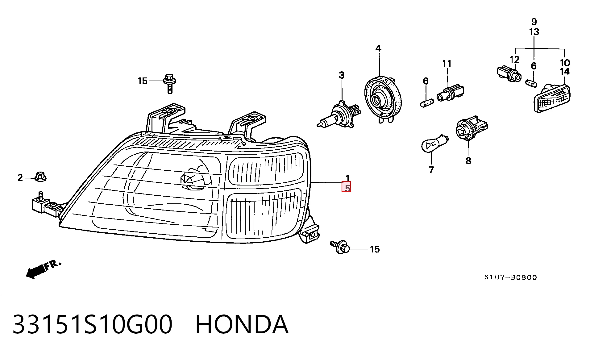 Luz esquerda Honda CR-V I RD