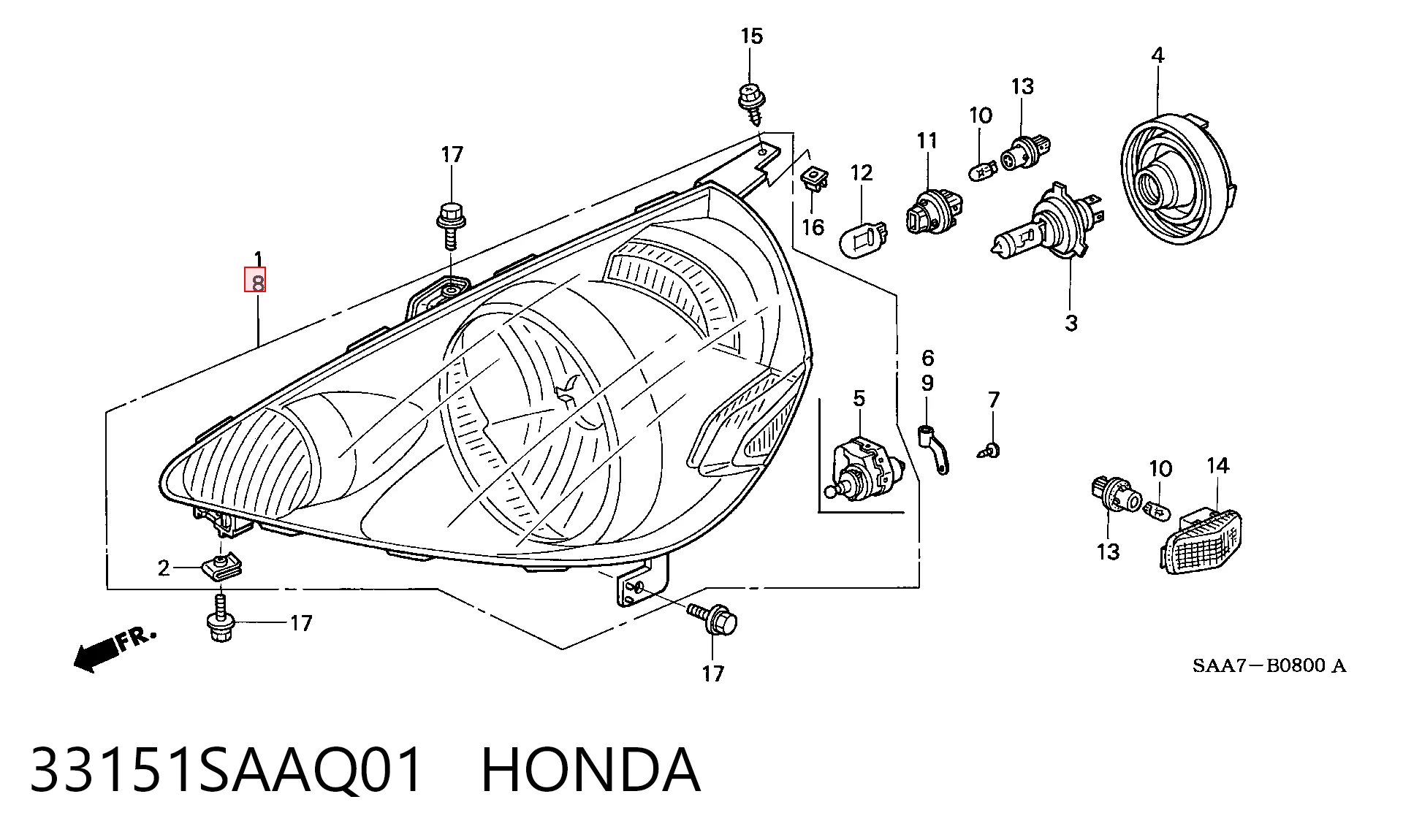  Luz esquerda Honda Jazz hatchback (GD, GE) (2002 - 2008) 