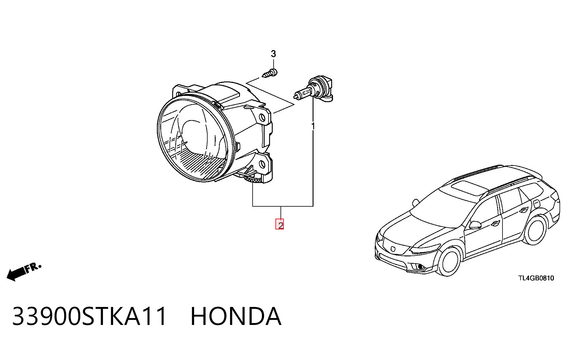 33900STKA11 Honda Luzes de nevoeiro direitas