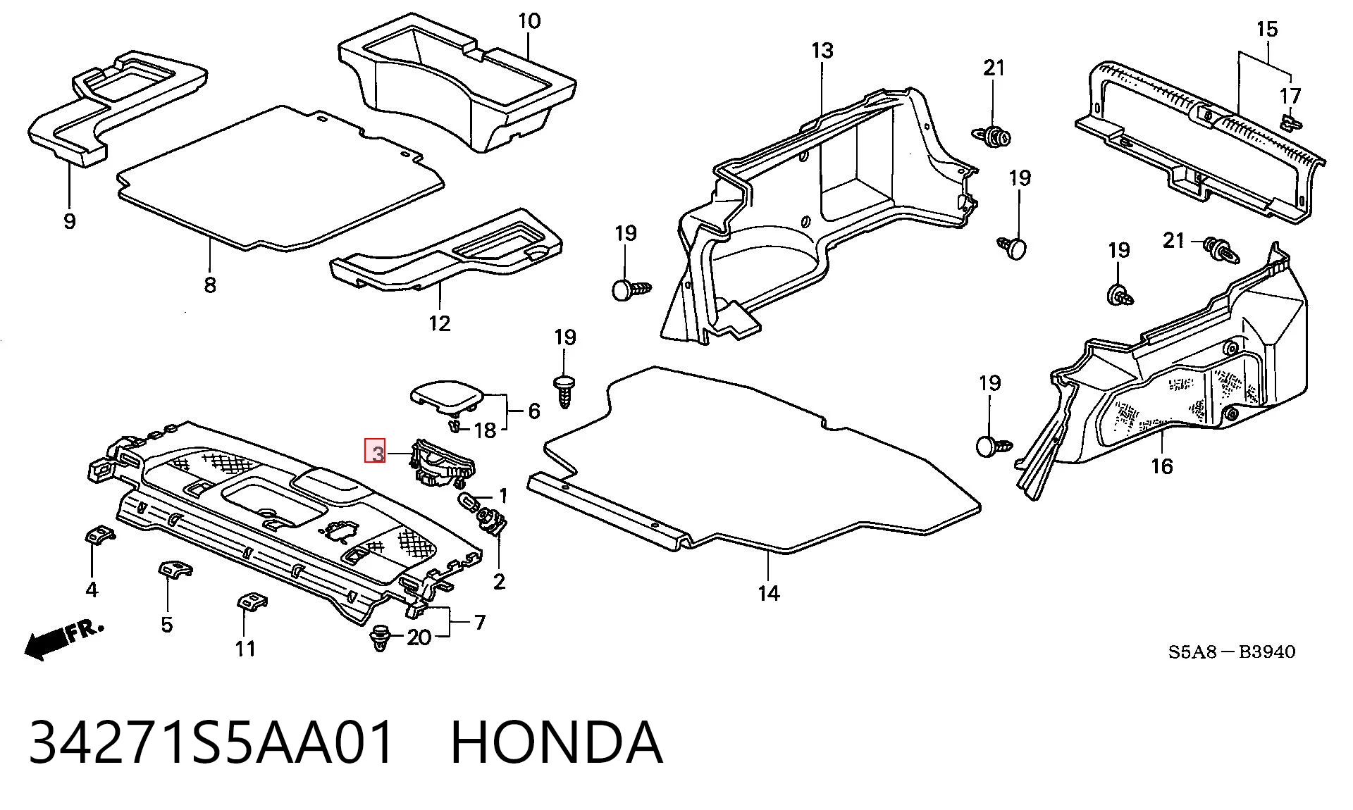 Sinal de parada traseiro adicional Honda Civic VIII FD, FA ao melhor preço