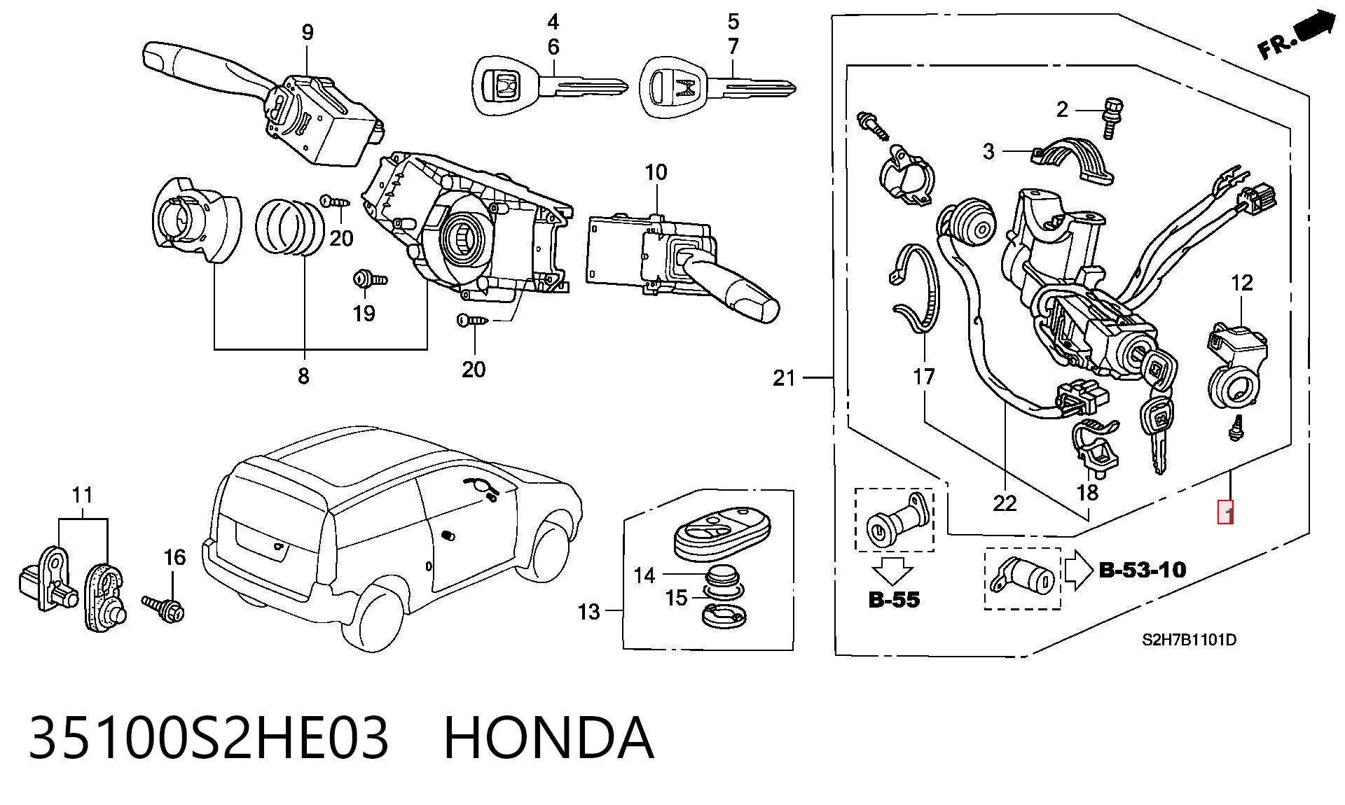 Fecho de ignição Honda HR-V  GH ao melhor preço