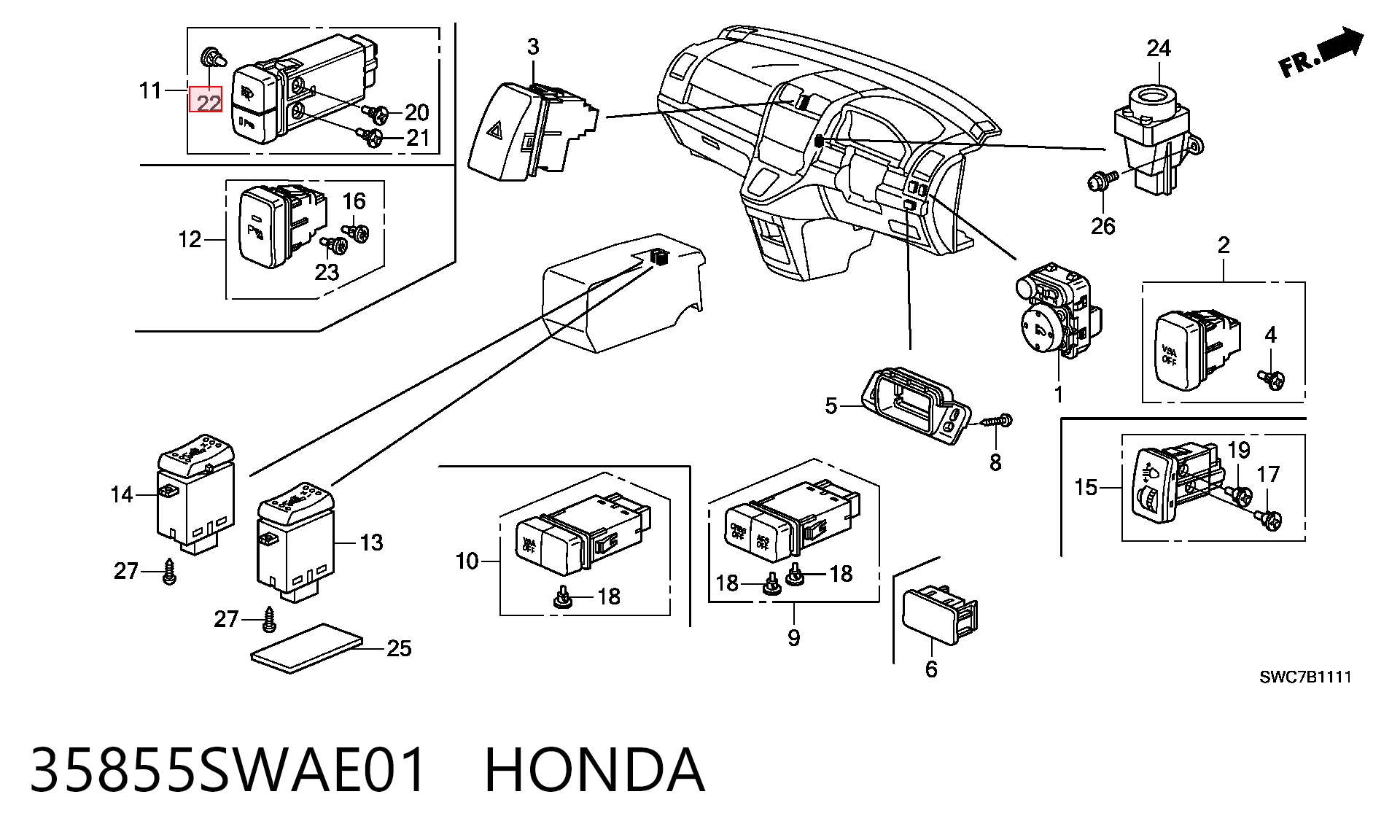 35855SWAE01 Honda