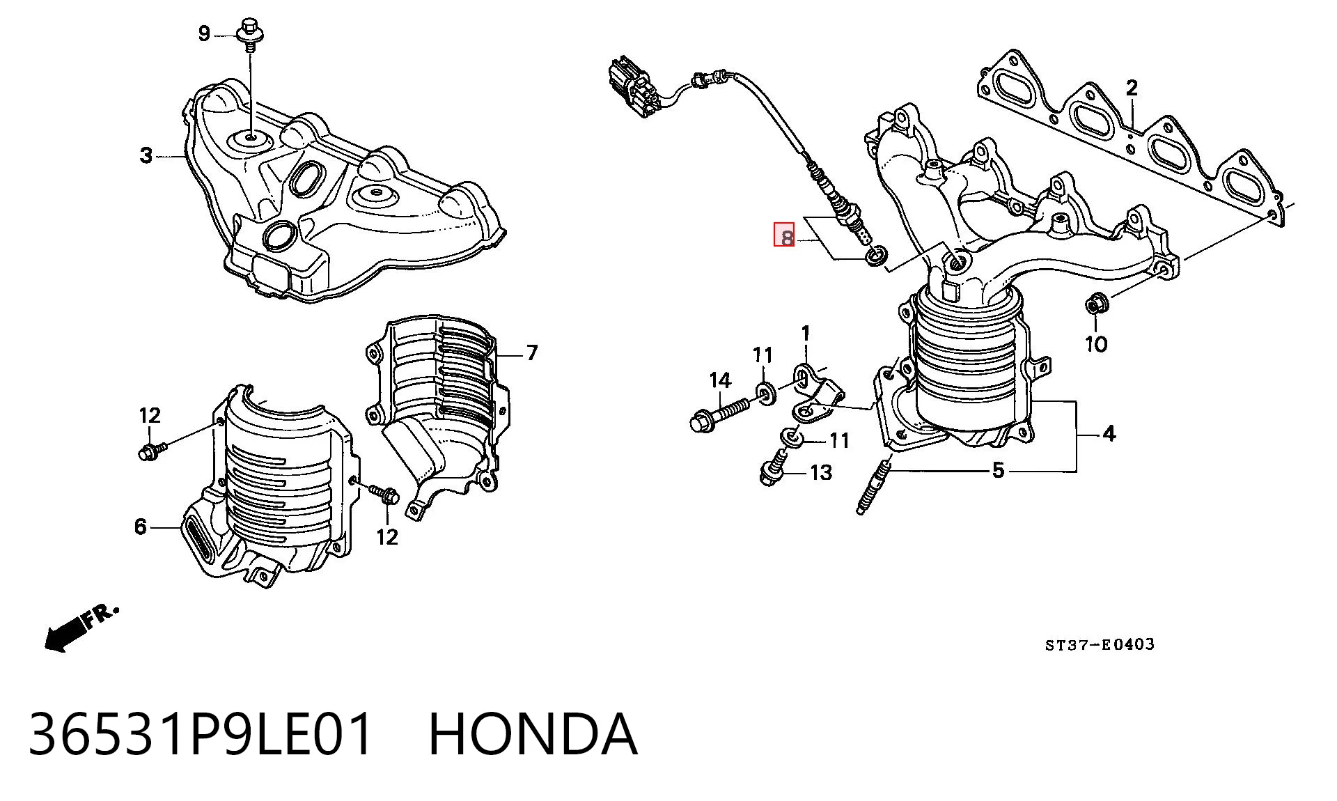 Compre Sonda lambda, sensor de oxigênio Honda Civic 6