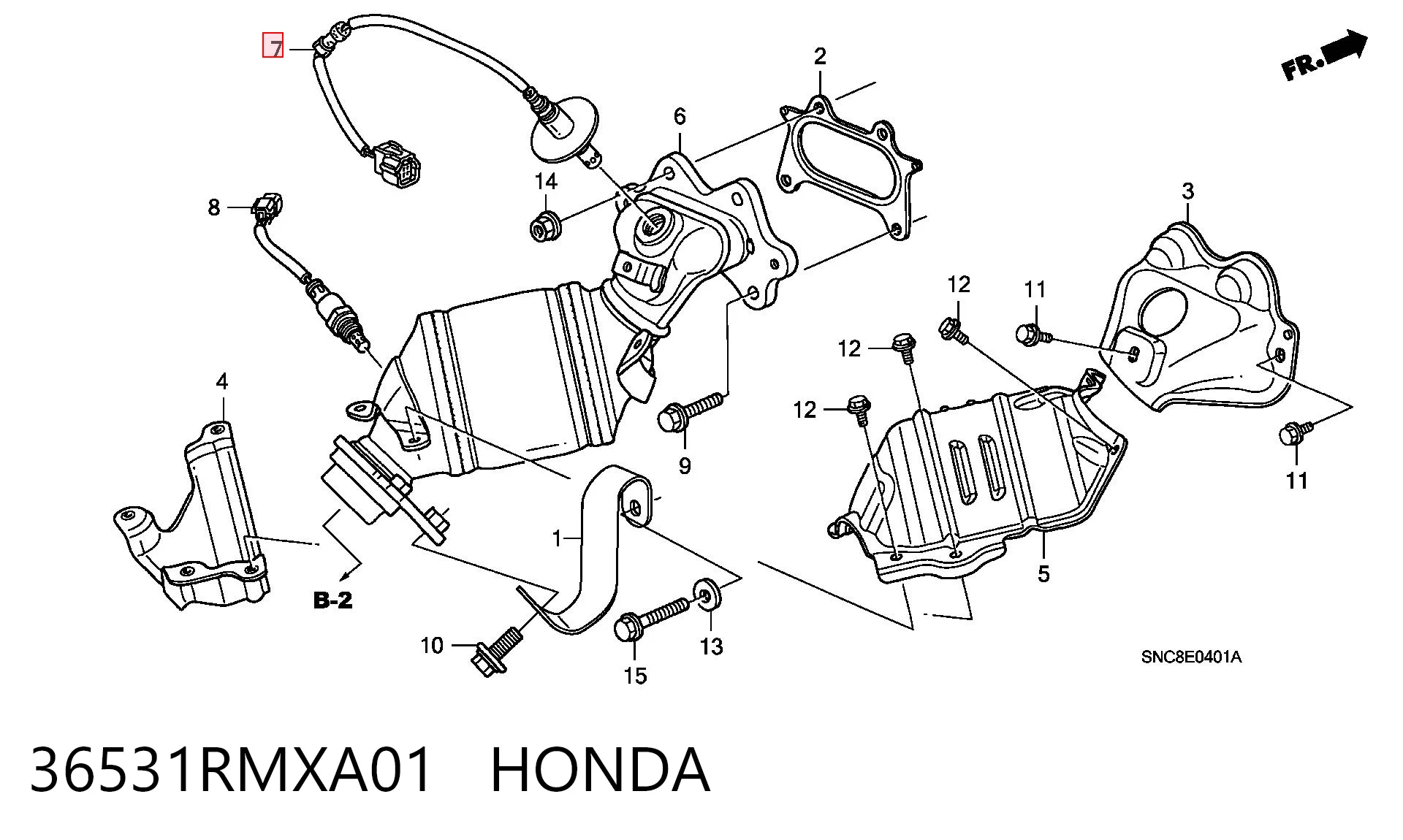 36531RMXA01 Honda Sonda lambda, sensor de oxigênio
