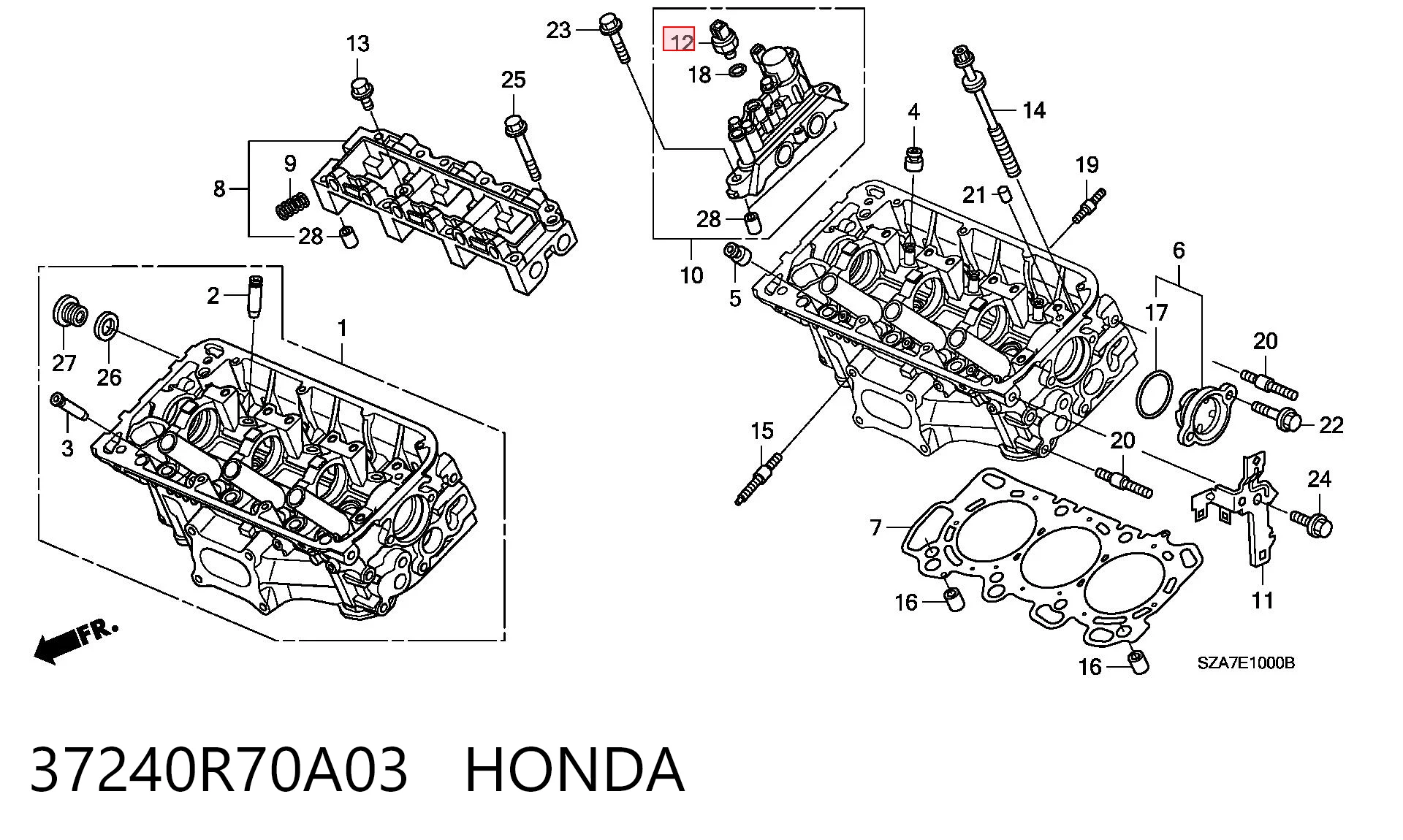 37240R70A03 Honda Sensor de pressão de óleo