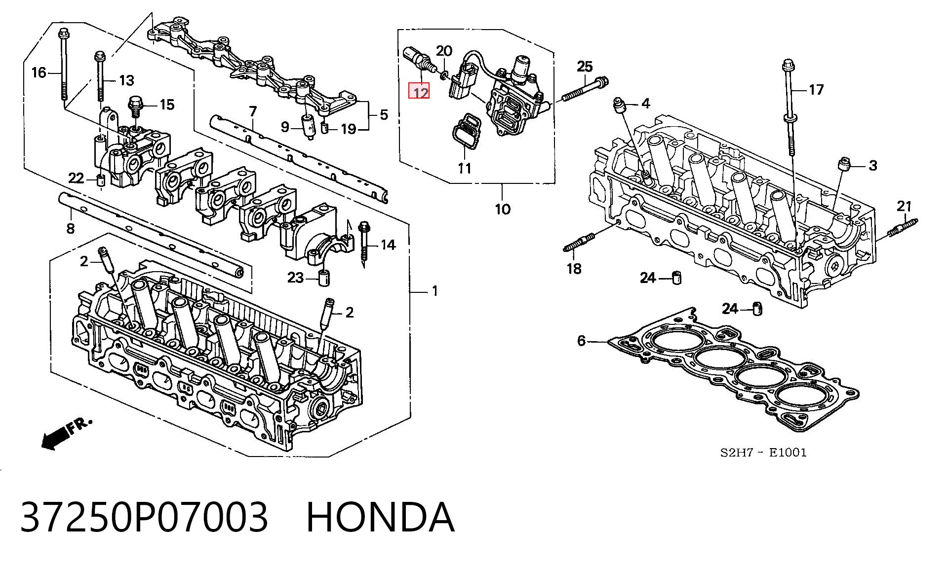 37250P07003 Honda Sensor de pressão de óleo