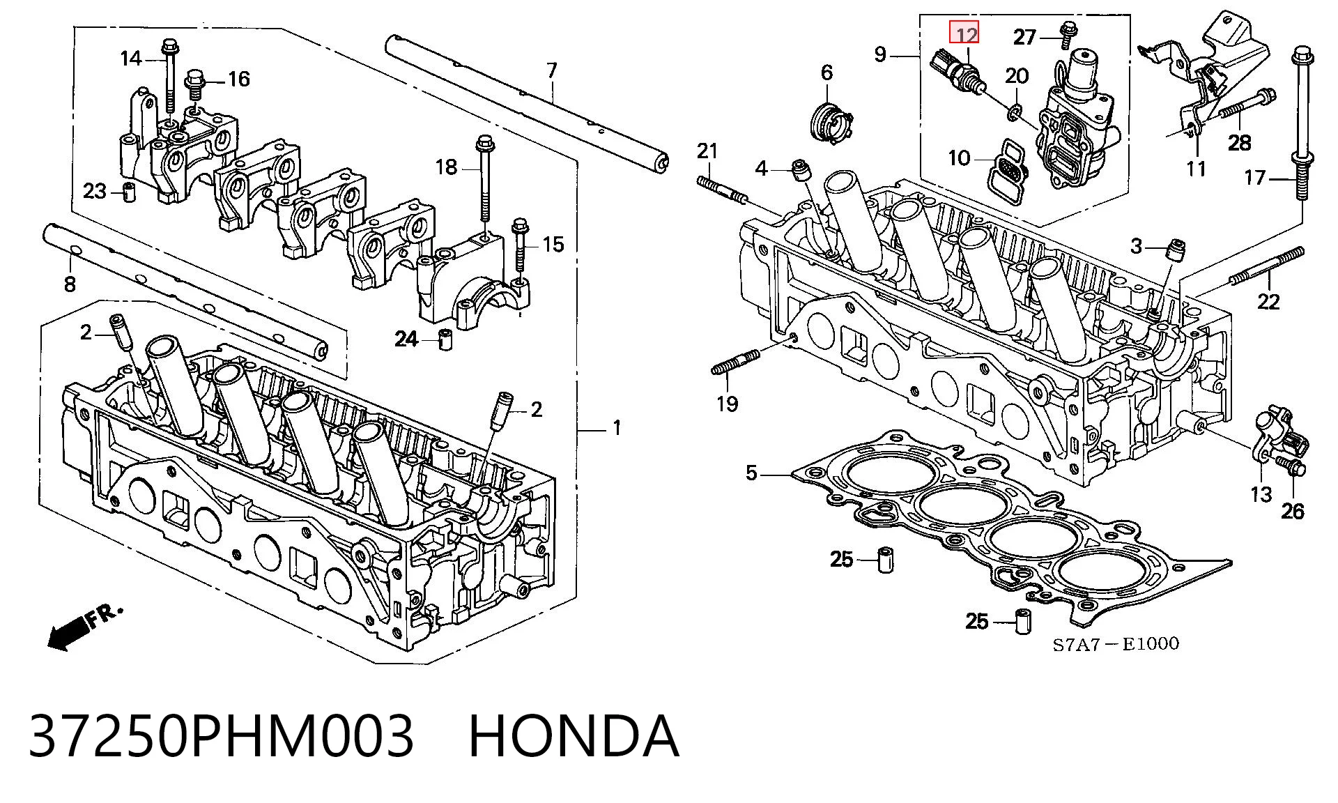 37250PHM003 Honda Bucim de cubo dianteiro