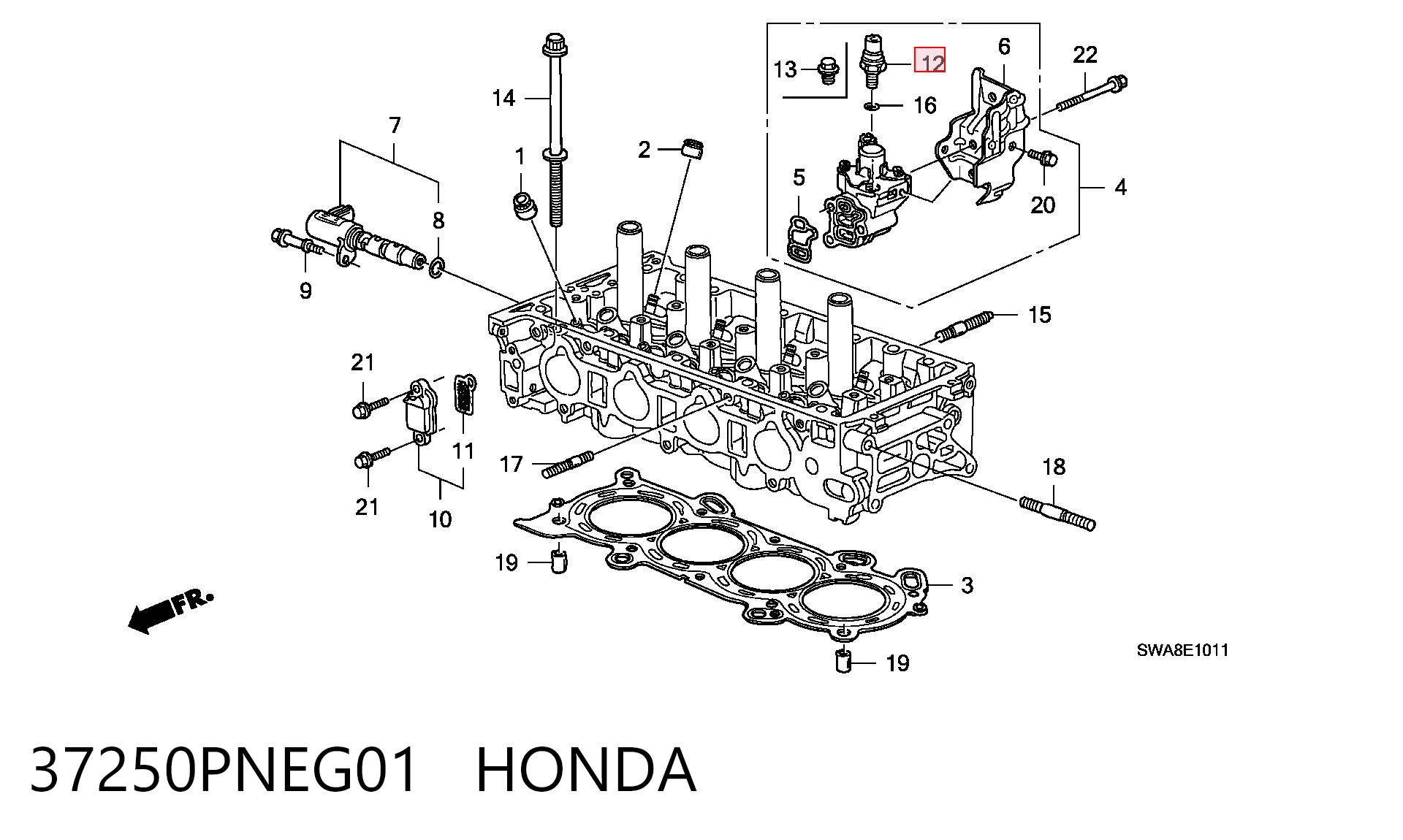 37250PNEG01 Honda Sensor de pressão de óleo