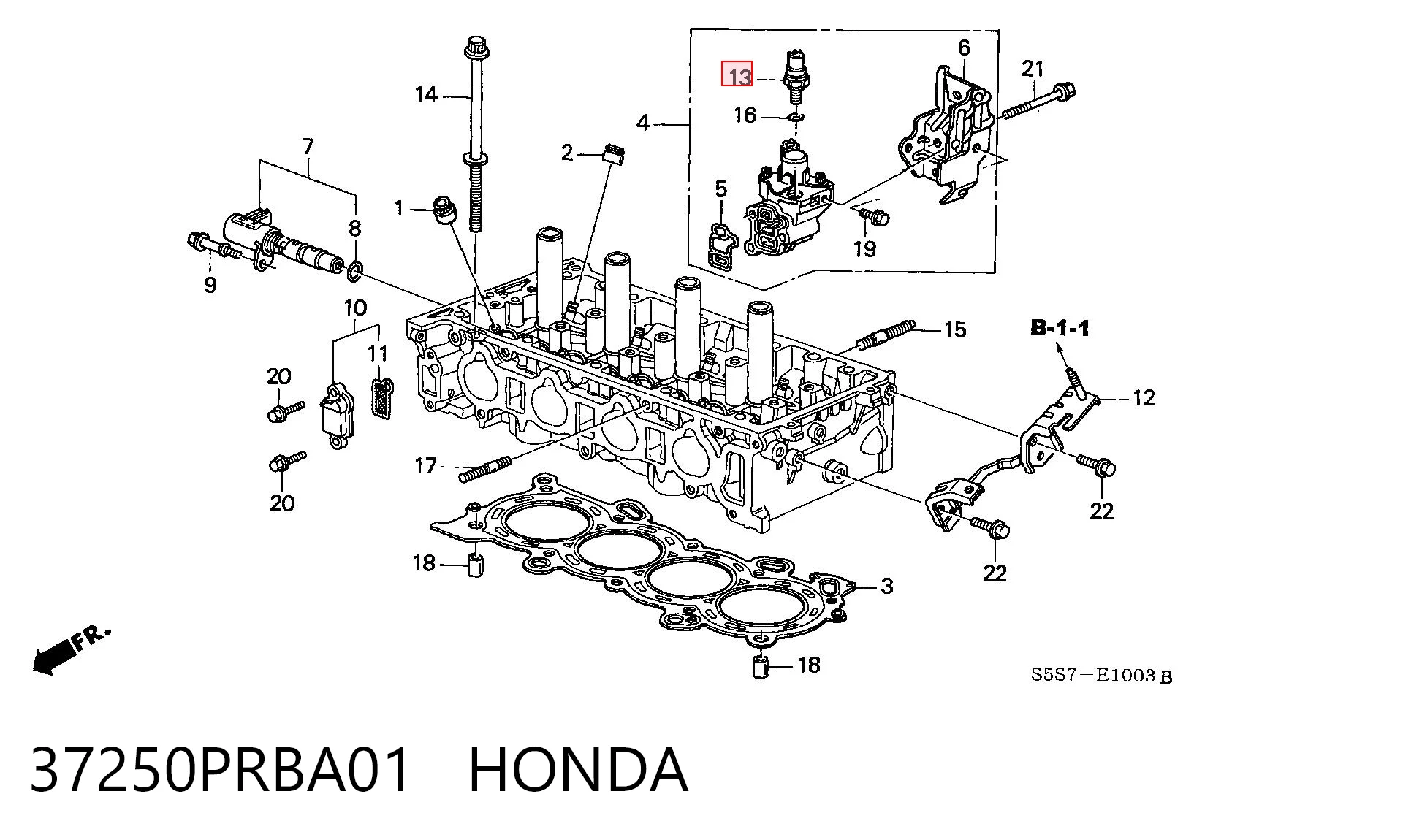 37250PRBA01 Honda Sensor de pressão de óleo