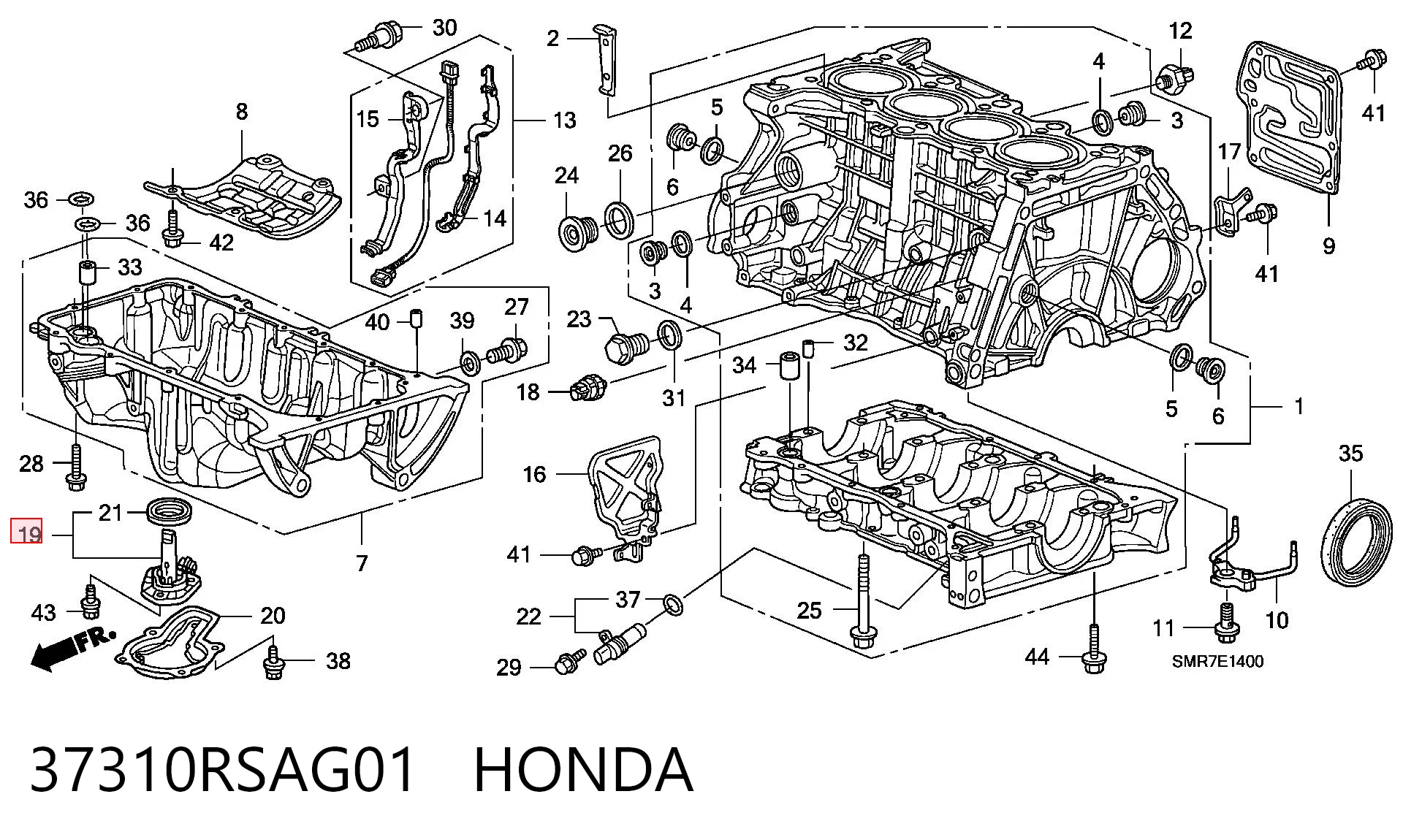 37310RSAG01 Honda Sensor do nível de óleo de motor