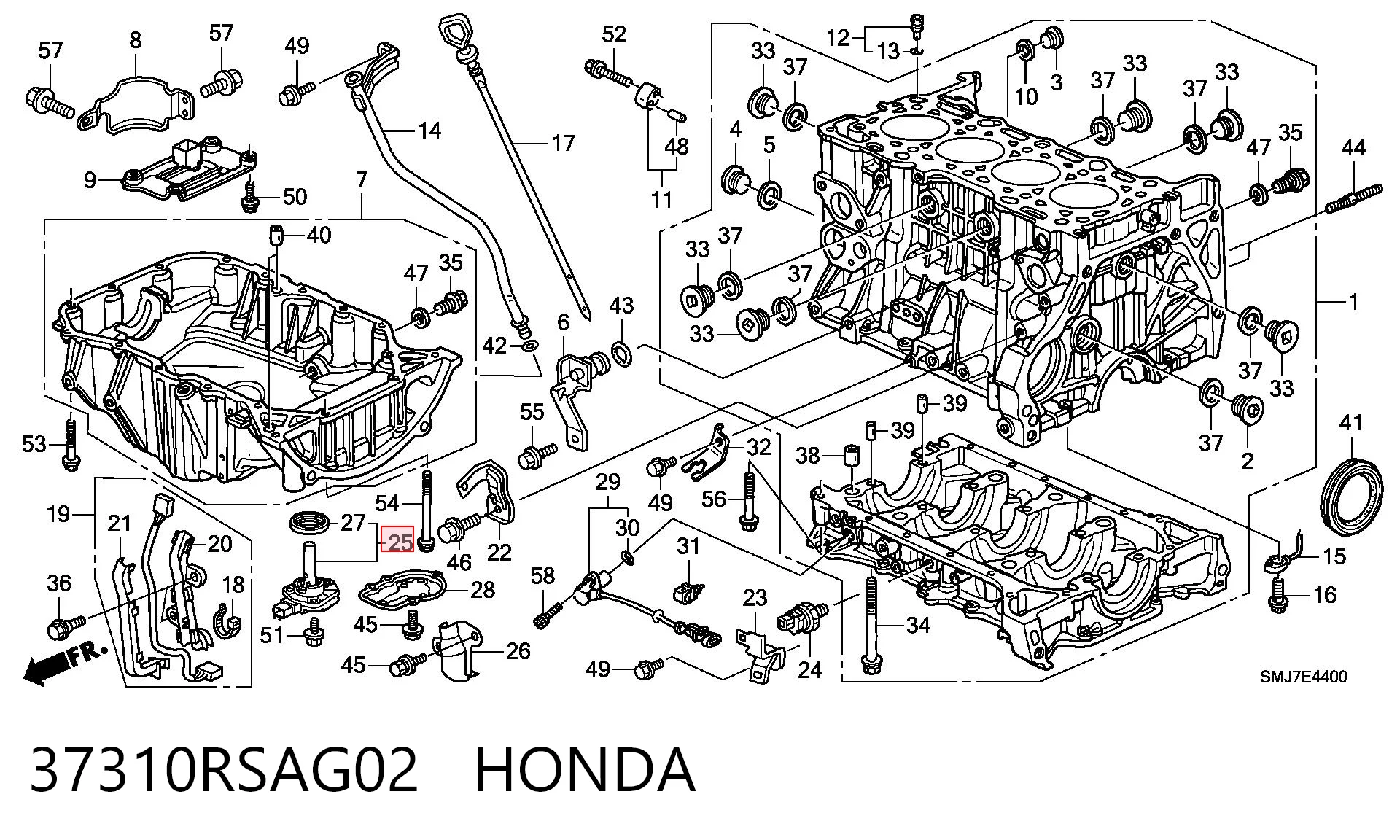 37310RSAG02 Honda Sensor do nível de óleo de motor