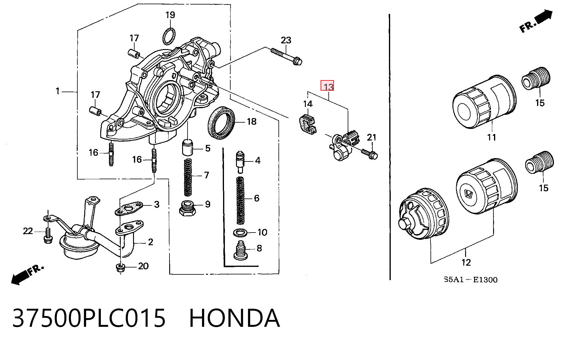 37500PLC015 Honda Sensor de posição (de revoluções) de cambota