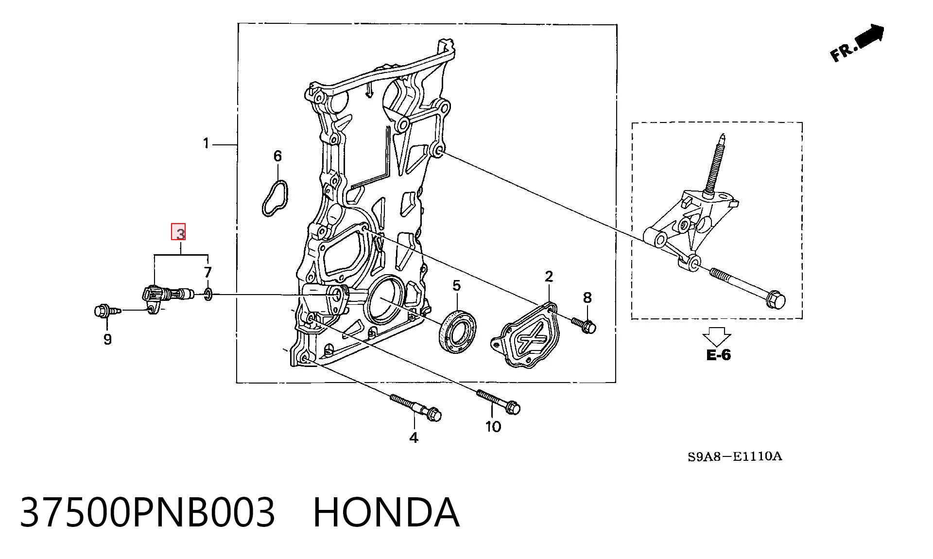 37500PNB003 Honda Sensor de posição (de revoluções) de cambota