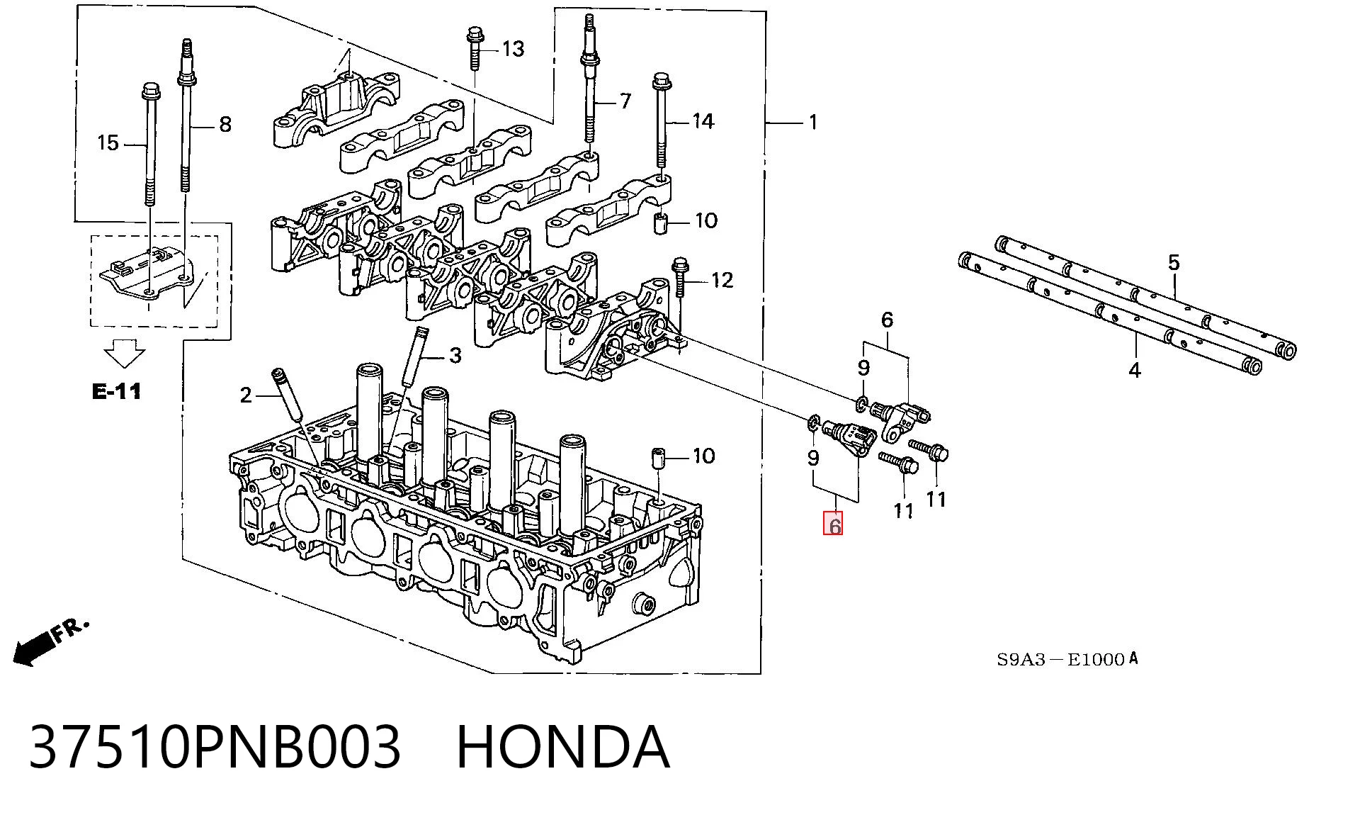 37510PNB003 Honda Sensor de posição da árvore distribuidora