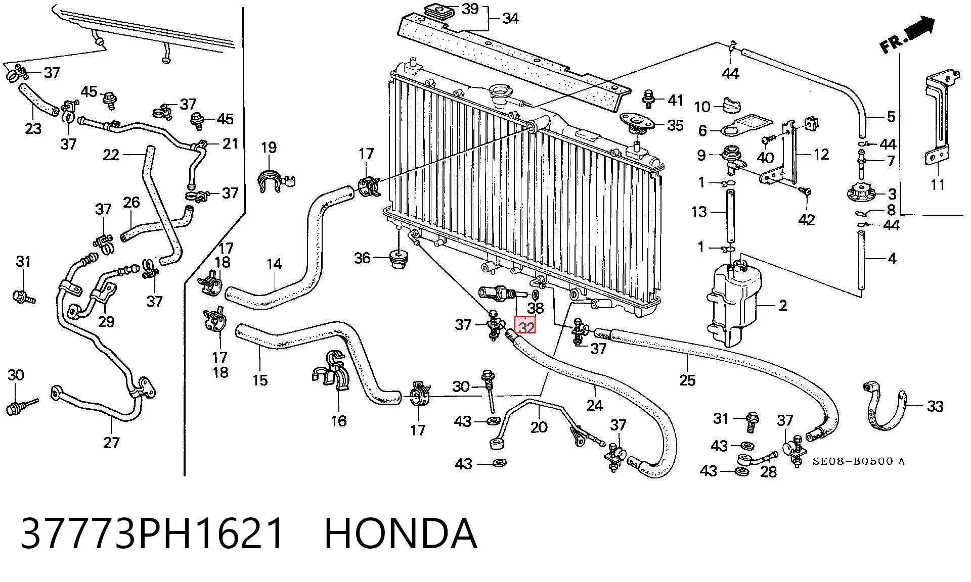 Sensor de temperatura do fluido de esfriamento (de ativação de ventilador do radiador) Honda Accord V CC7 ao melhor preço