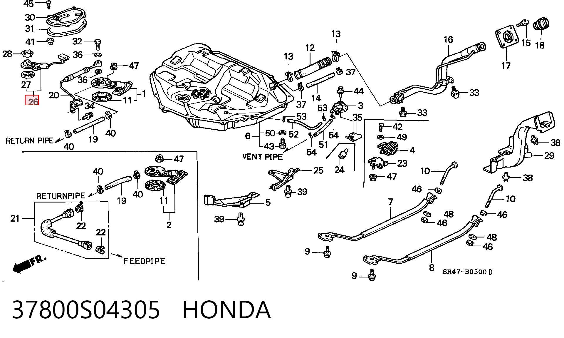 Sensor do nível de combustível no tanque Honda Civic VI EJ9, EK3/4 ao melhor preço