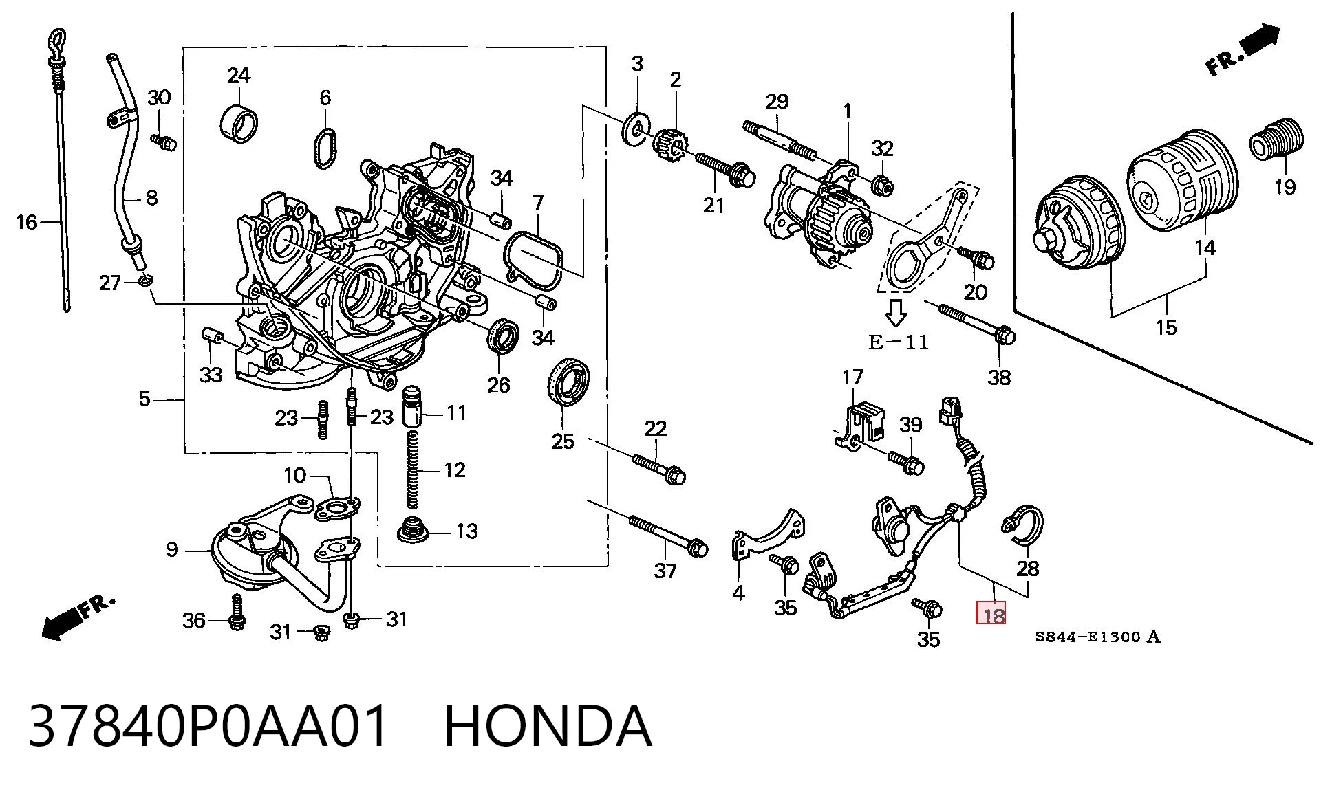 37840P0AA01 Honda Sensor de posição (de revoluções) de cambota