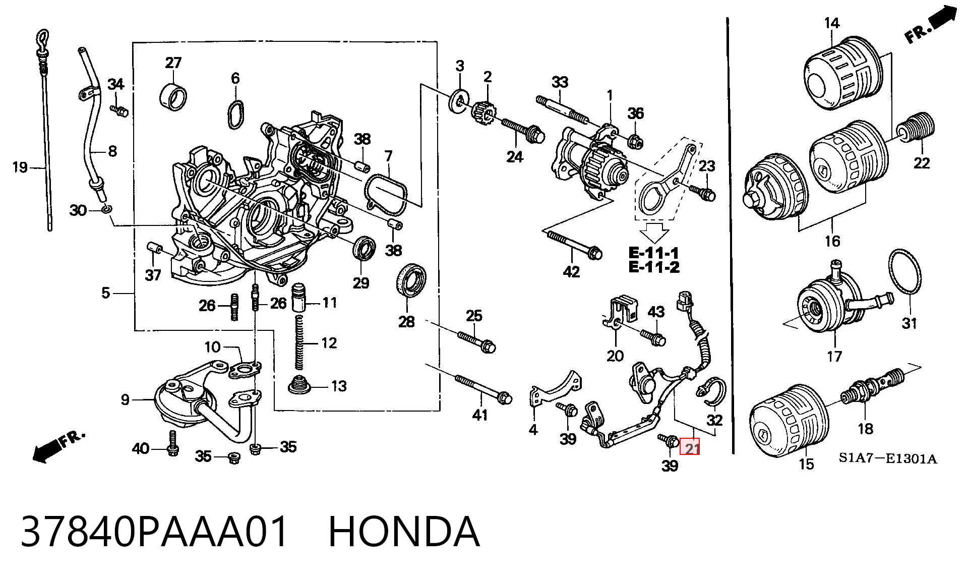 37840PAAA01 Honda Sensor de posição (de revoluções) de cambota