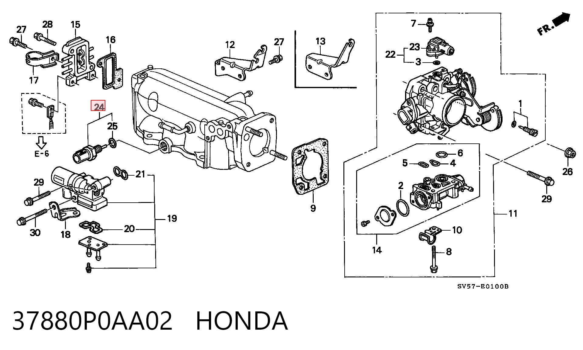 37880P0AA02 Honda Sensor de temperatura do meio ambiente