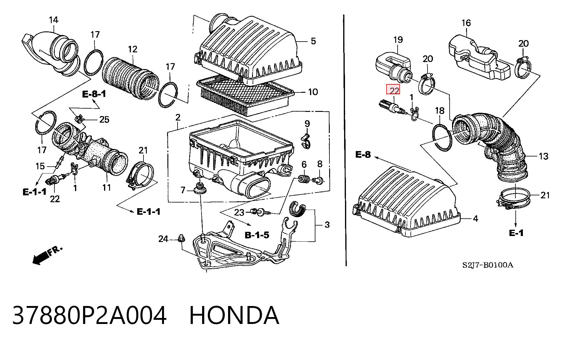 37880P2A004 Honda Sensor de temperatura do meio ambiente
