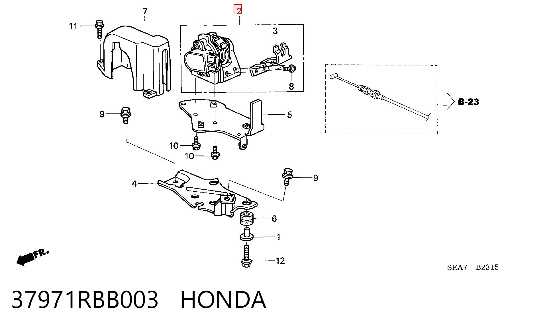 37971RBB003 Honda Sensor de posição de pedal de acelerador (de gás)