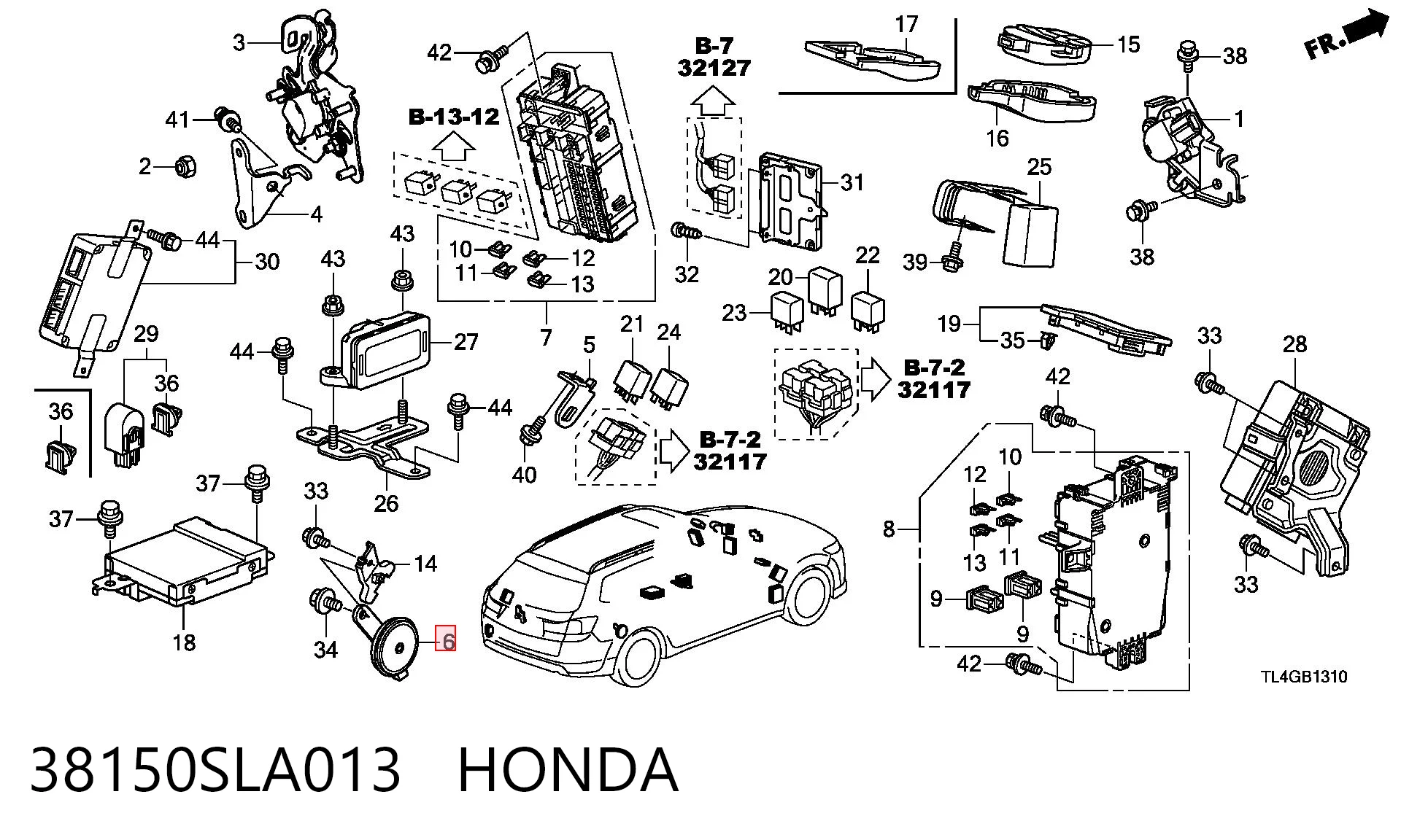 38150SLA013 Honda Sinal sonoro (cláxon)