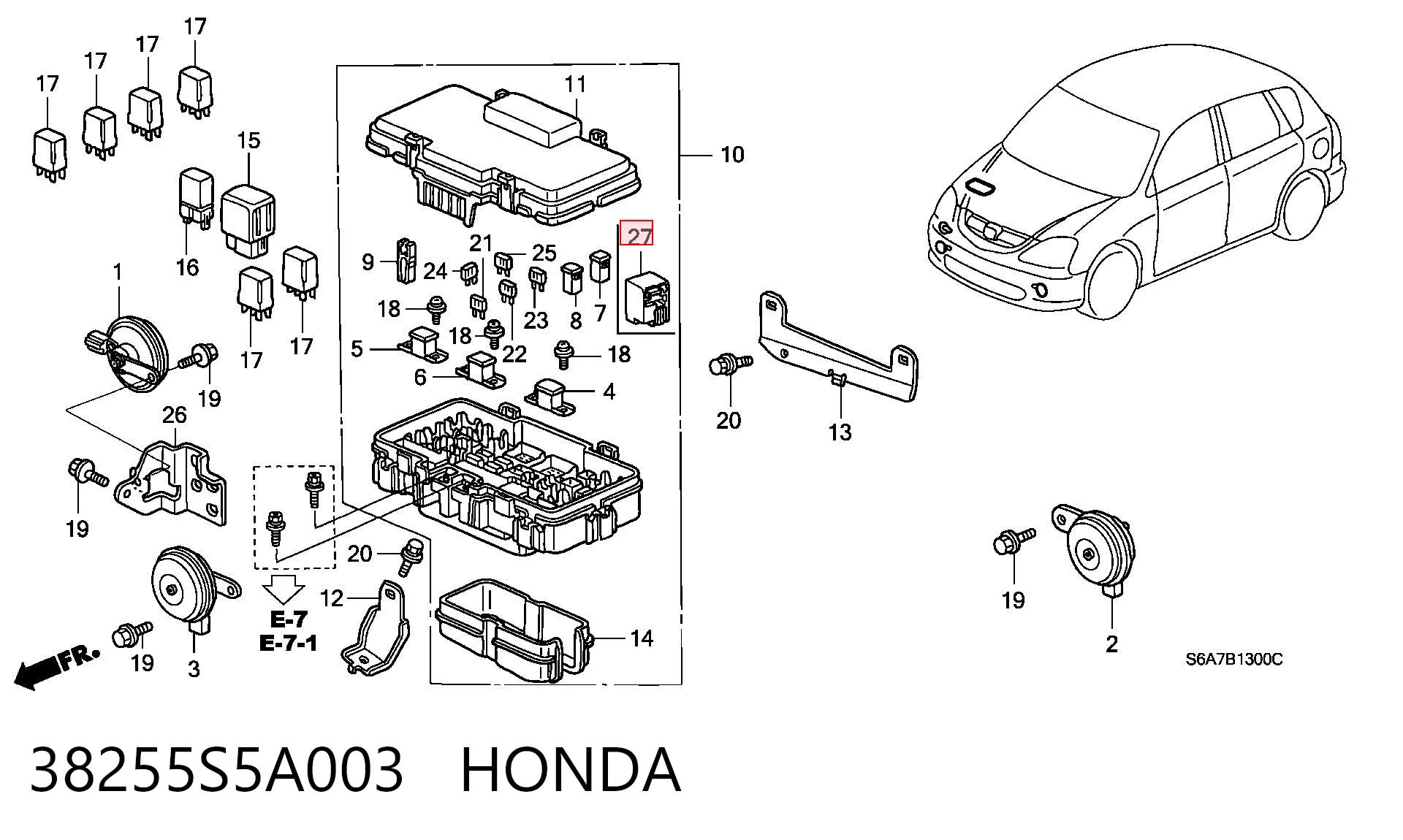 38255S5A003 Honda Sensor de ignição (dos espaços brancos de ignição)