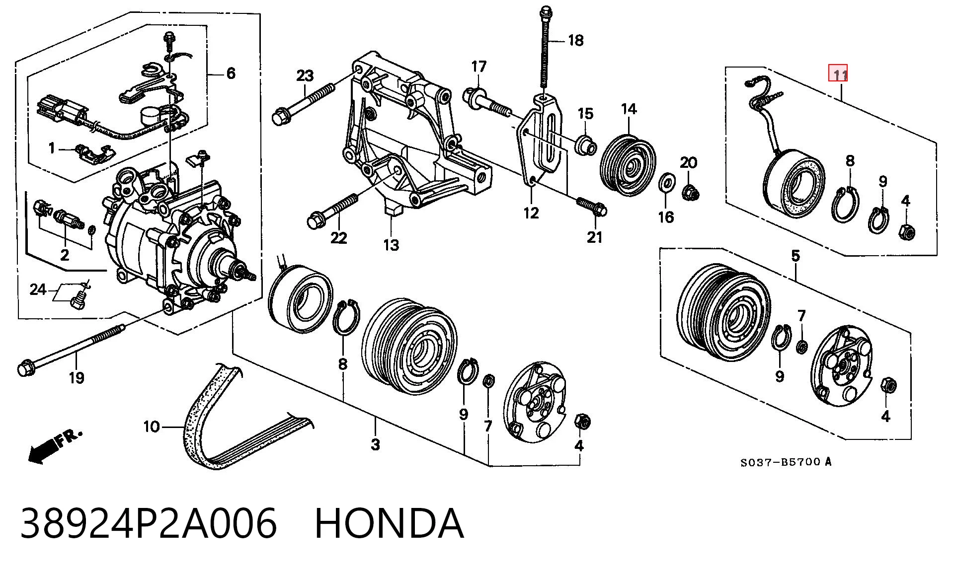 Acoplamento (bobina magnética) do compressor de aparelho de ar condicionado Honda HR-V  GH ao melhor preço