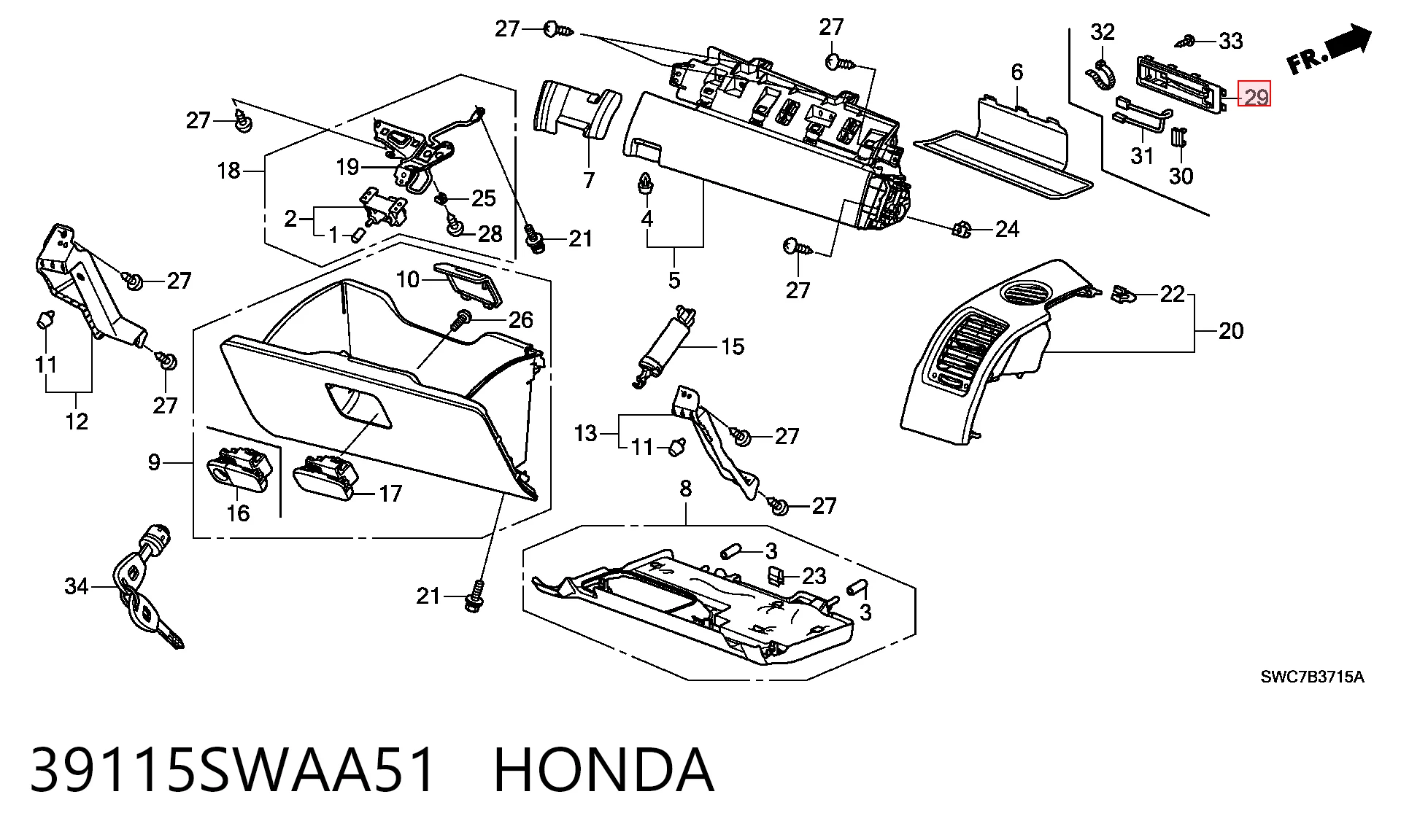 39115SWAA51 Honda 