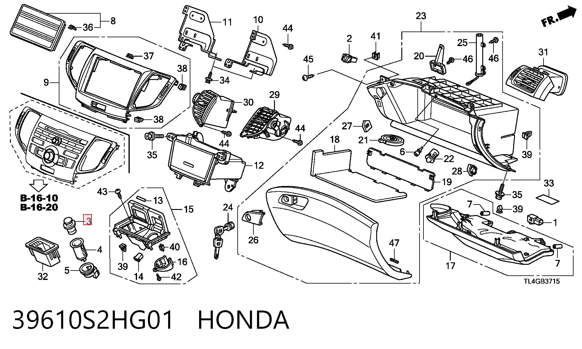 39610S2HG01 Honda