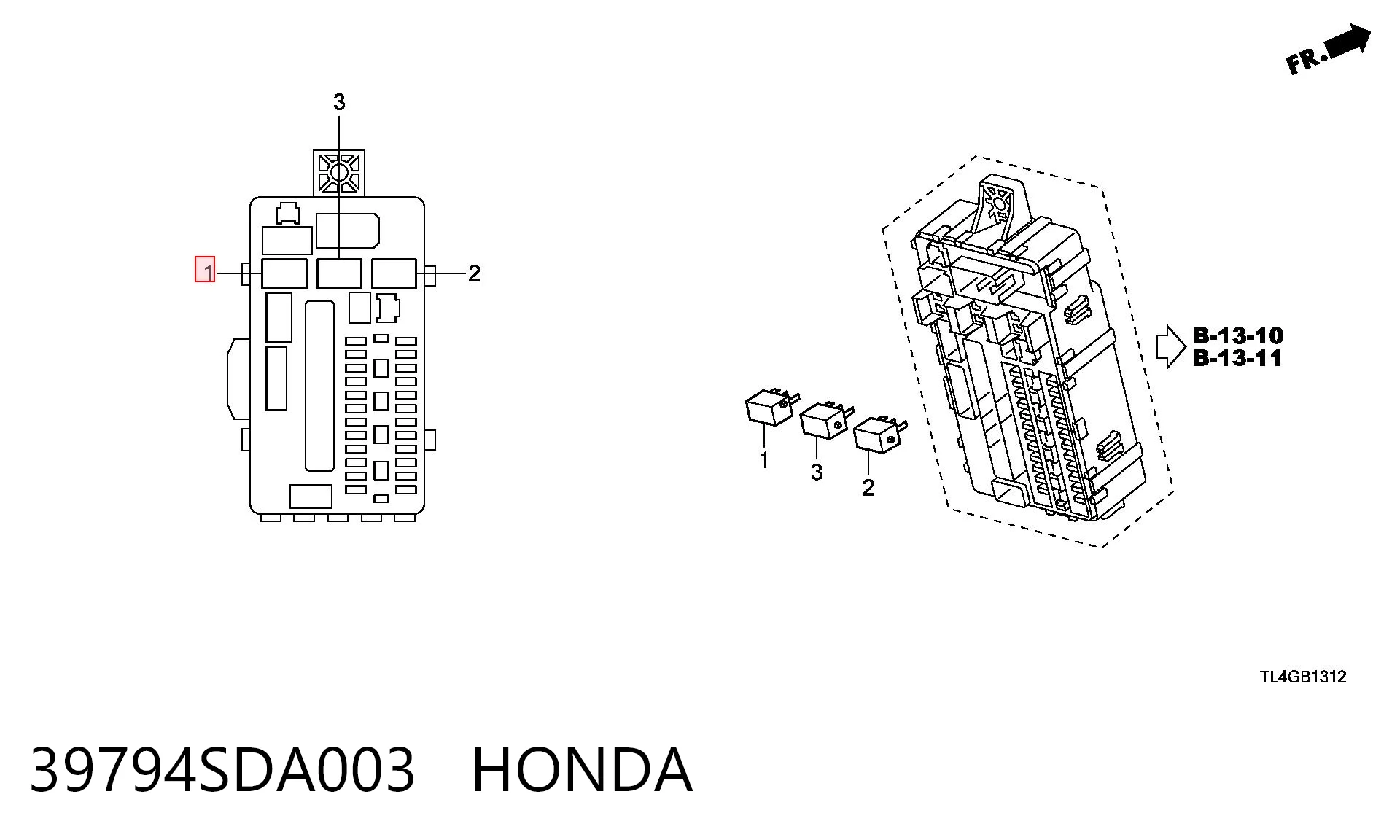 39794SDA003 Honda Relê de bomba de gasolina elétrica