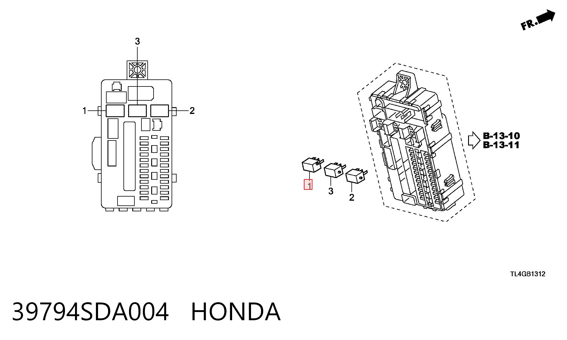 39794SDA004 Honda Relê de bomba de gasolina elétrica