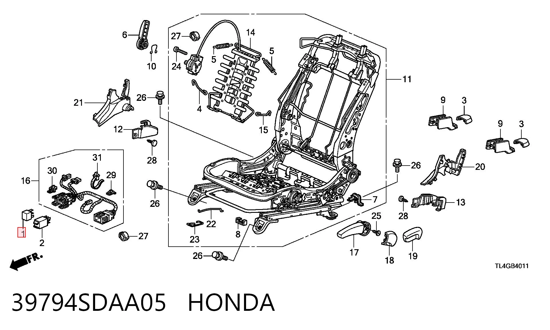 39794SDAA05 Honda Relê de ventilador