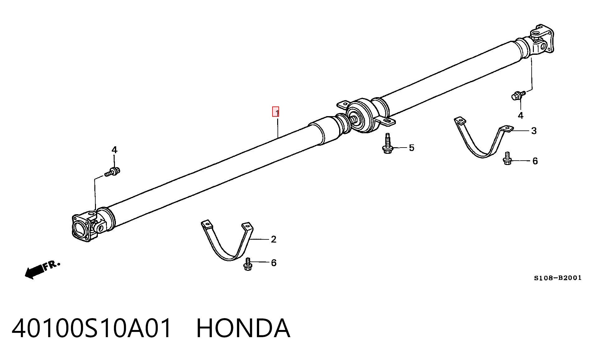 40100S10A01 Honda Junta universal traseira montada