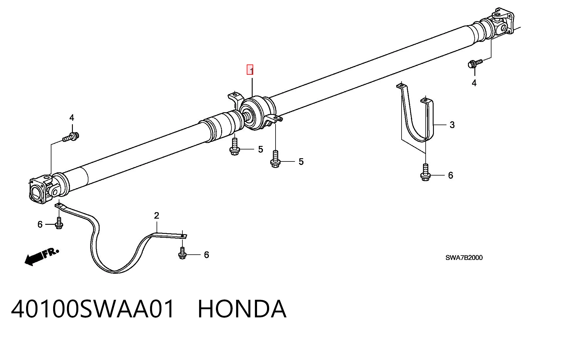 40100SWAA01 Honda Junta universal traseira montada