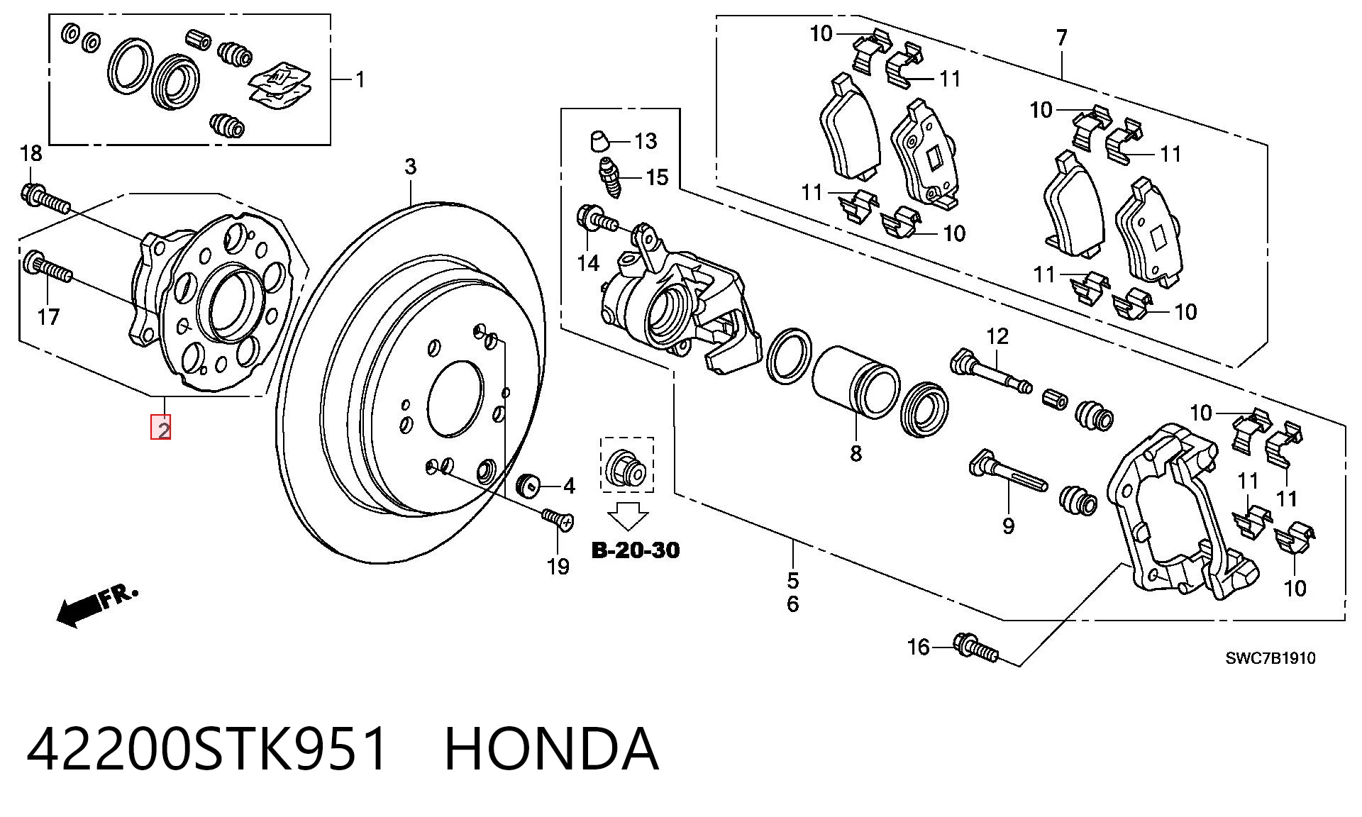 42200STK951 Honda Cubo traseiro