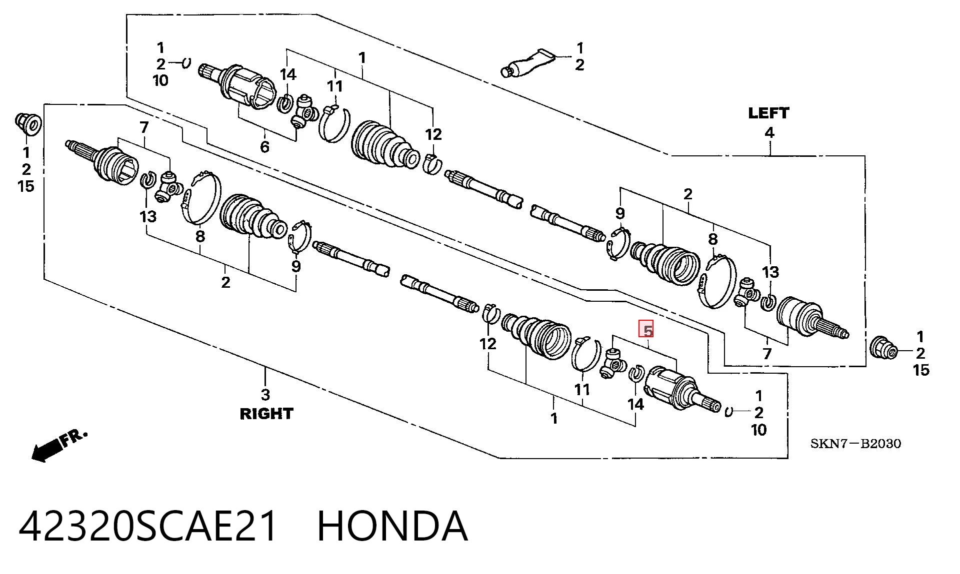 Bota de proteção interna de junta homocinética do semieixo dianteiro para Honda CR-V II RD