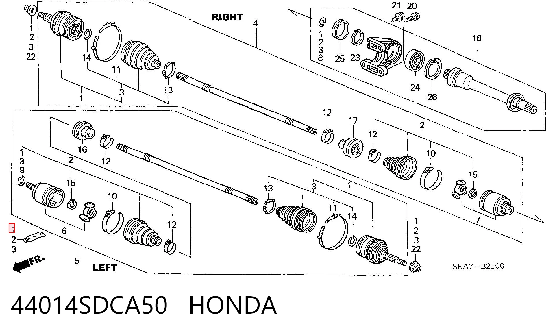Junta homocinética externa dianteira Honda Accord VII CM, CN ao melhor preço