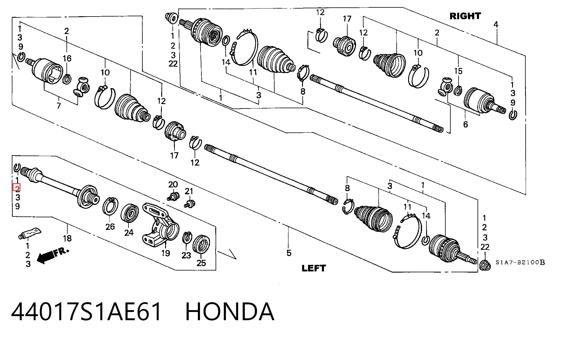 Compre Bota de proteção interna de junta homocinética do semieixo dianteiro Honda Civic 7